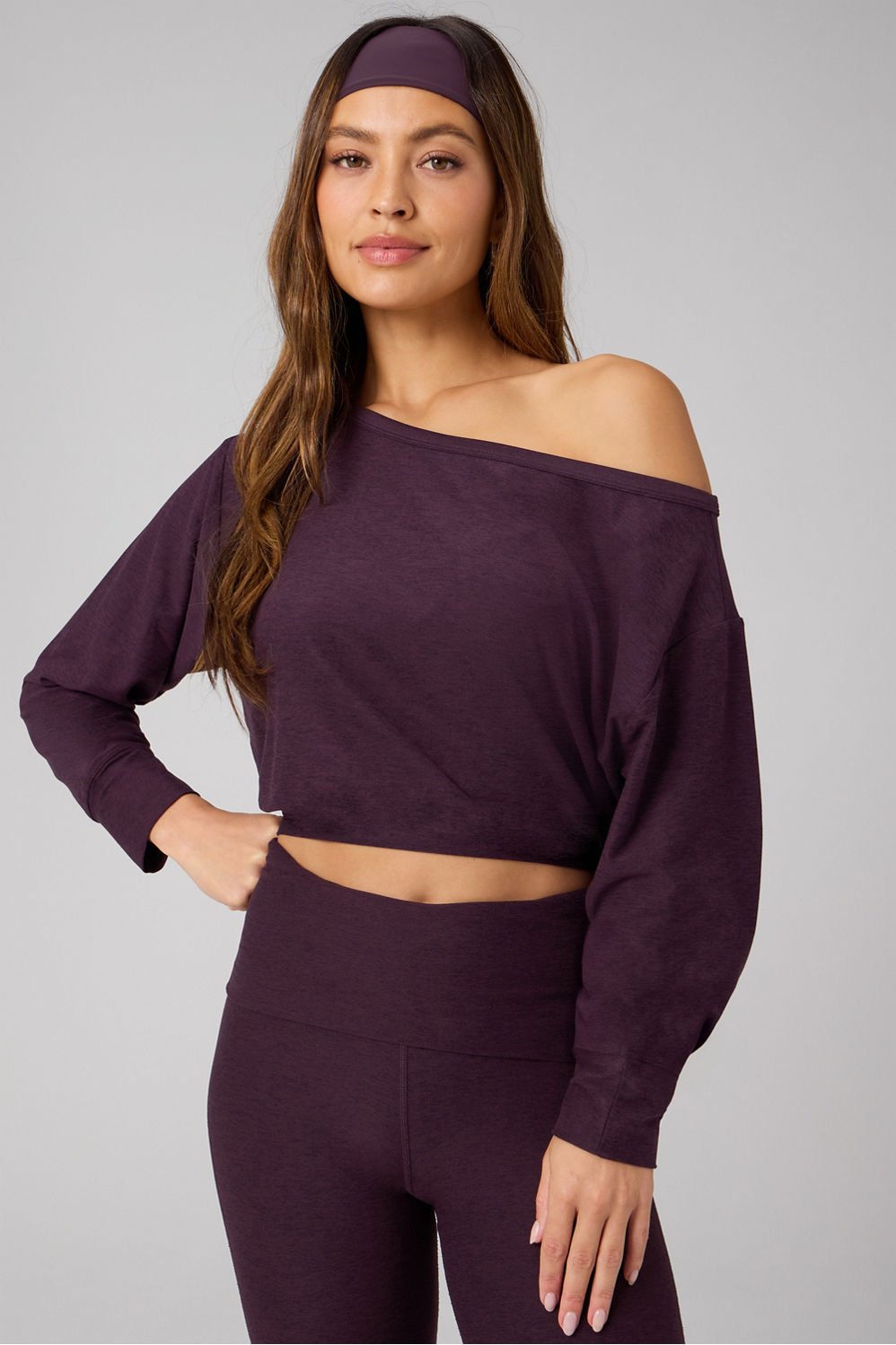 Fabletics Cloud Jersey Off-Shoulder Sweatshirt