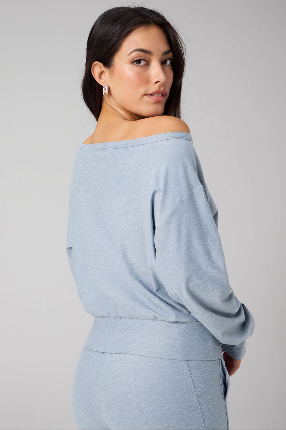 Fabletics Cloud Jersey Off-Shoulder Sweatshirt