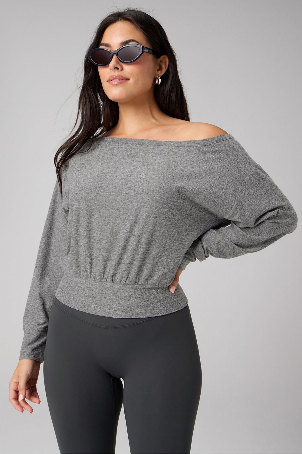 Fabletics Cloud Jersey Off-Shoulder Sweatshirt