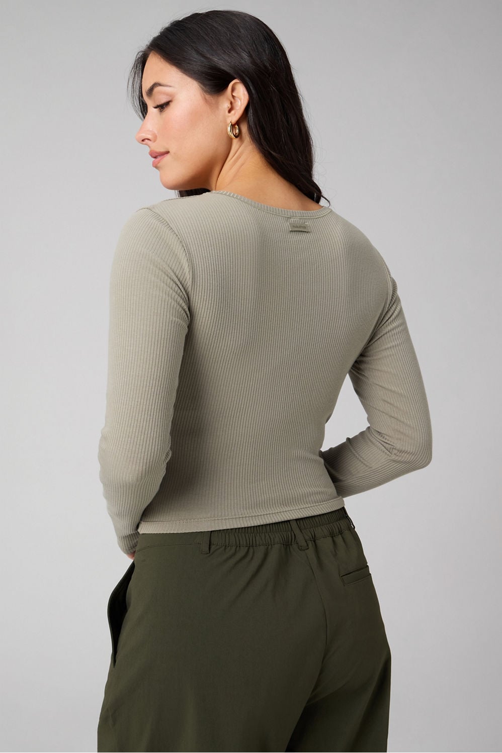 Fabletics Modal Rib V-Neck Long-Sleeve Top