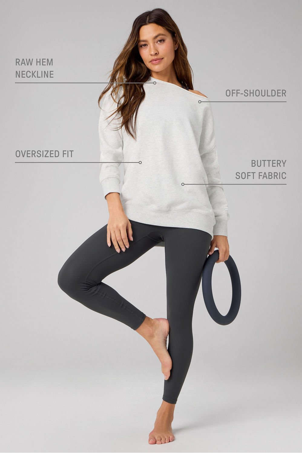 Fabletics Year Round Terry Off Shoulder Tunic