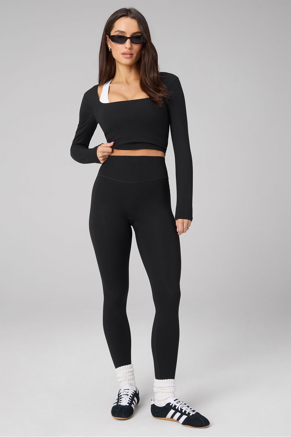 Fabletics PureLuxe Long-Sleeve Built-In Bra Top