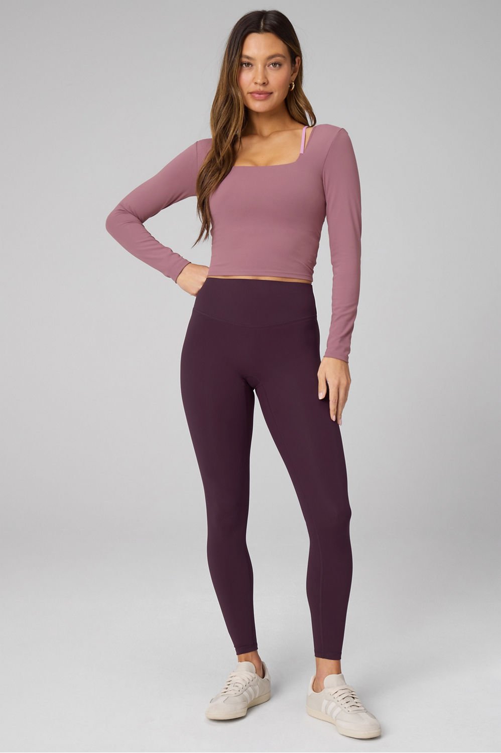 Fabletics PureLuxe Long-Sleeve Built-In Bra Top
