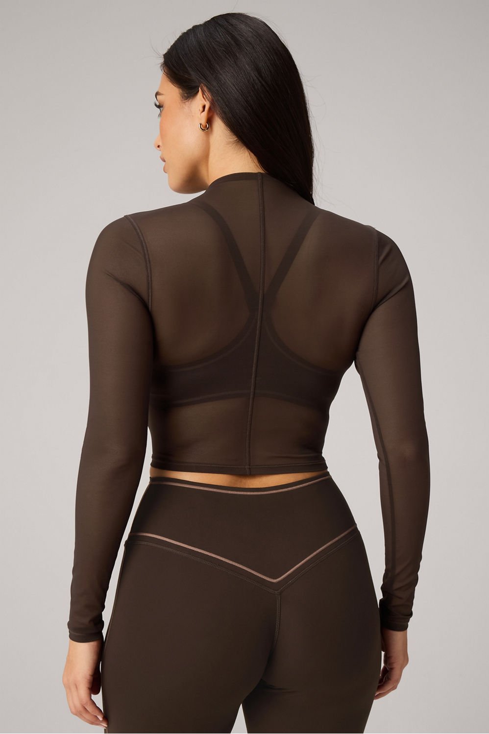 Fabletics Mesh Long-Sleeve Crop Top