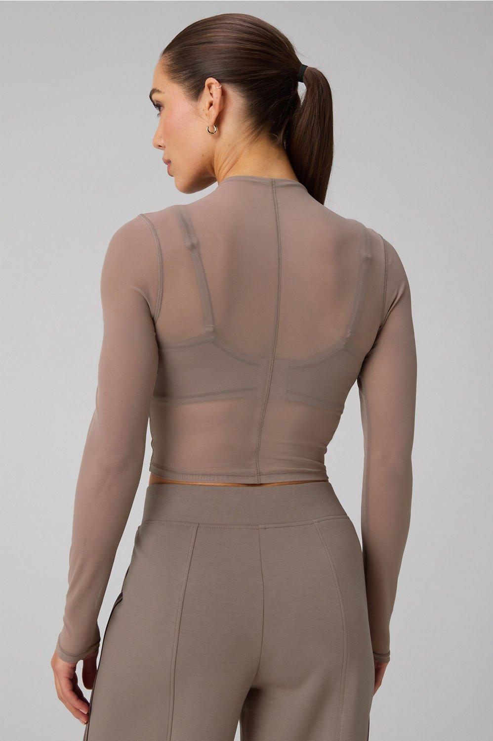 Fabletics Mesh Long-Sleeve Crop Top