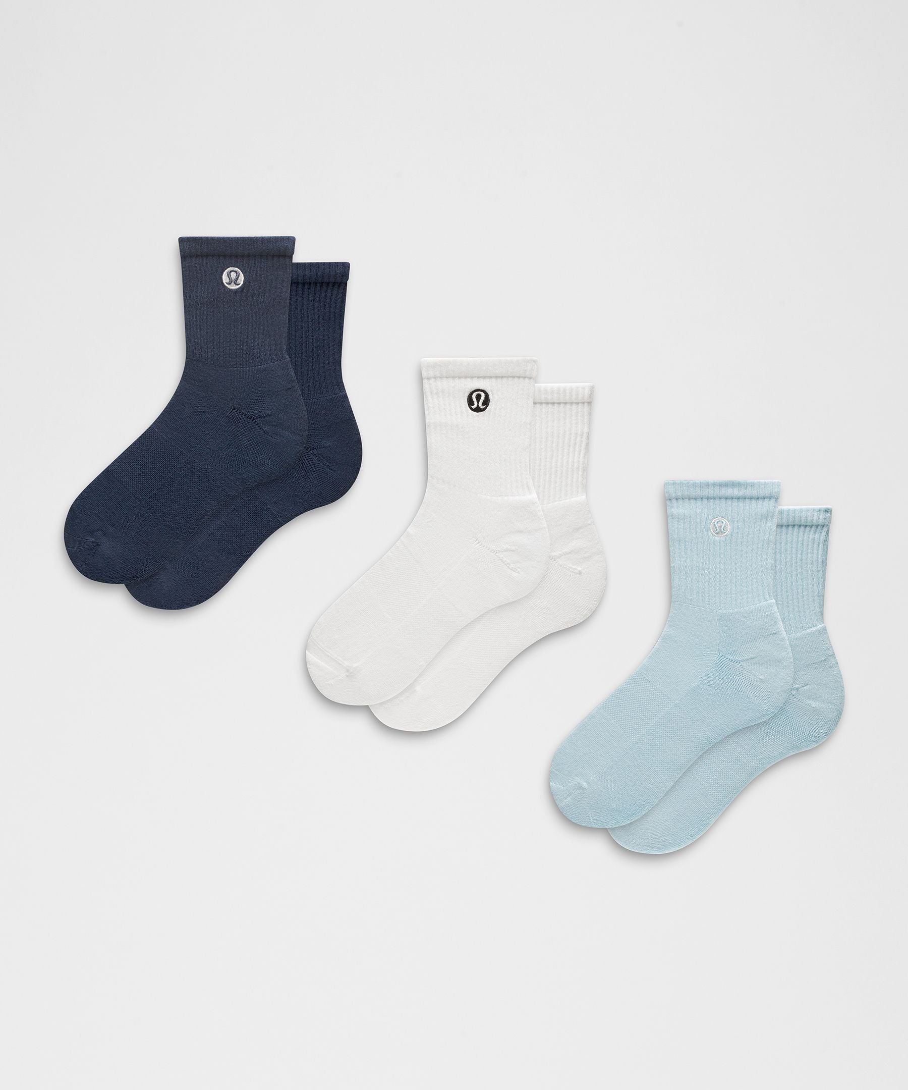 Lululemon Unisex Daily Essential Quarter Socks *3 Pack
