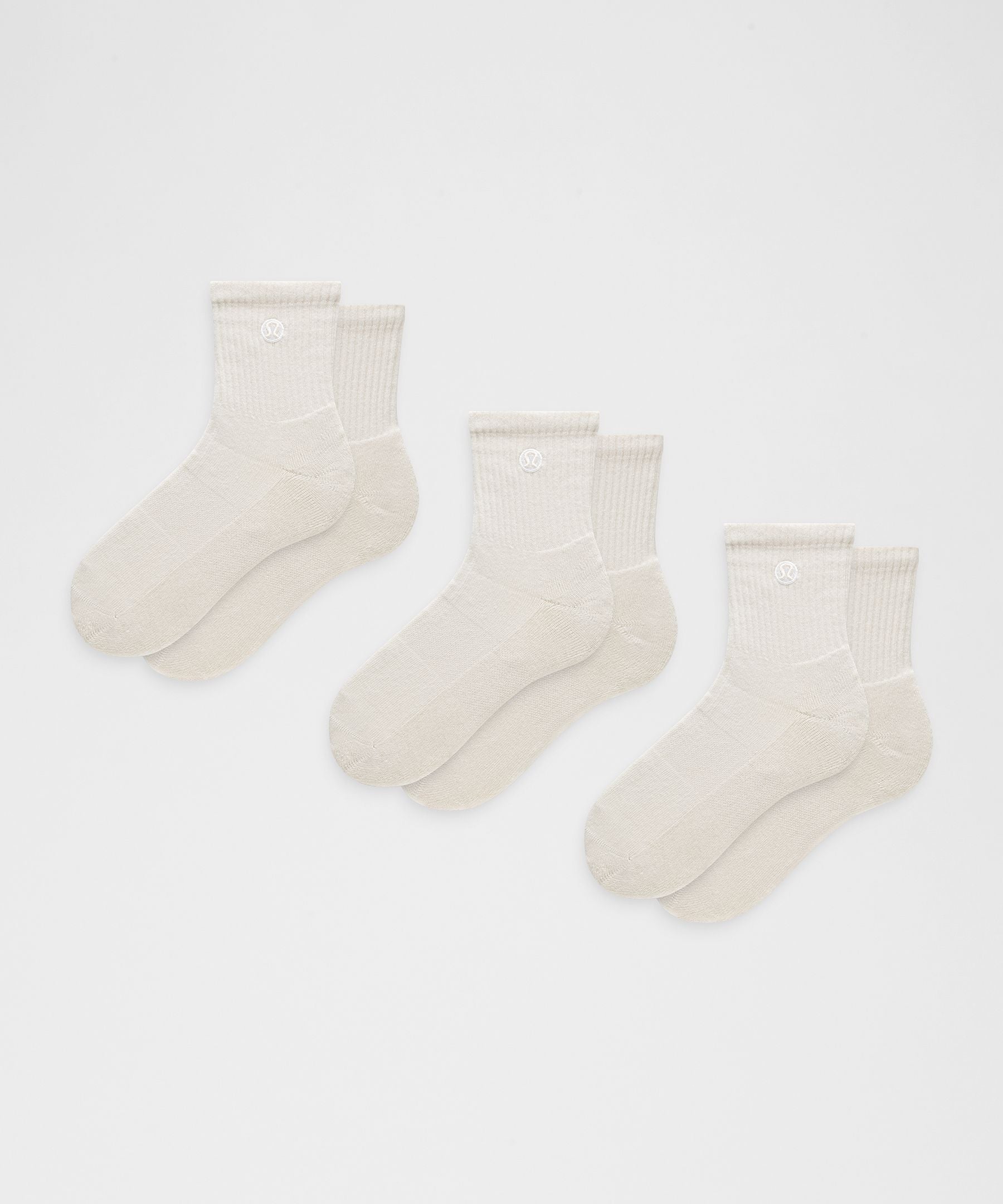 Lululemon Unisex Daily Essential Quarter Socks *3 Pack