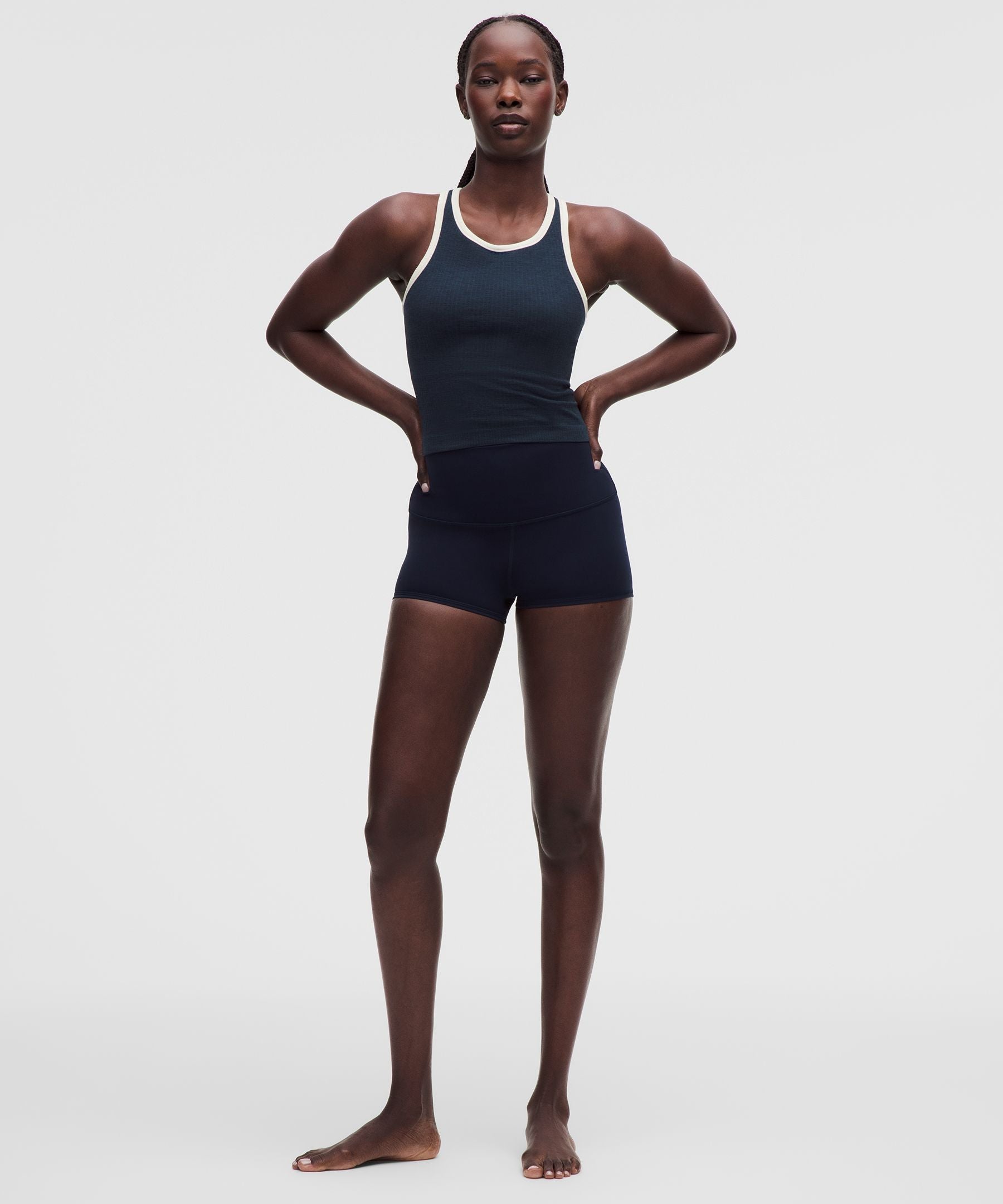Lululemon Women's Ebb to Street Cropped Racerback Tank Top *Contrast