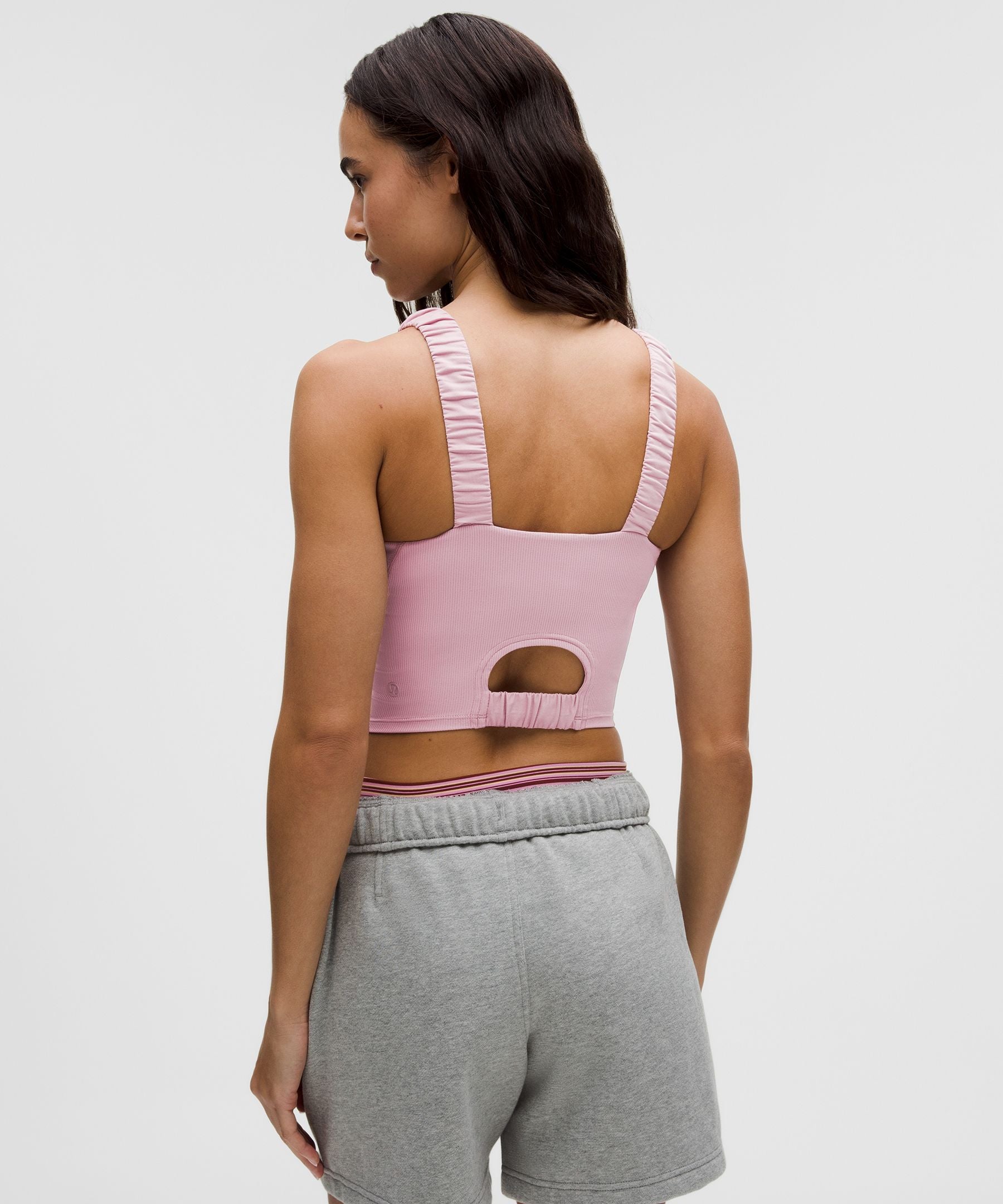 Lululemon Women's Ruched-Strap Cropped Keyhole Tank Top *Light Support, B/C Cup