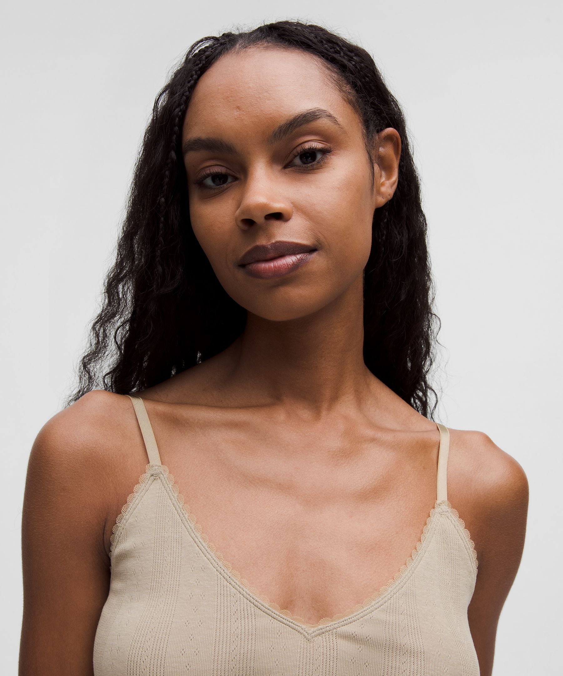 Lululemon Women's Cotton Pointelle Cropped Cami Tank Top