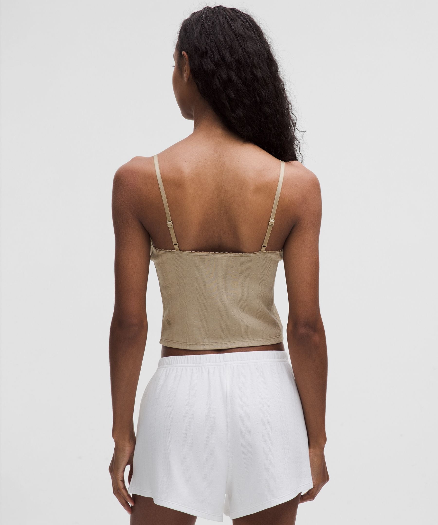 Lululemon Women's Cotton Pointelle Cropped Cami Tank Top