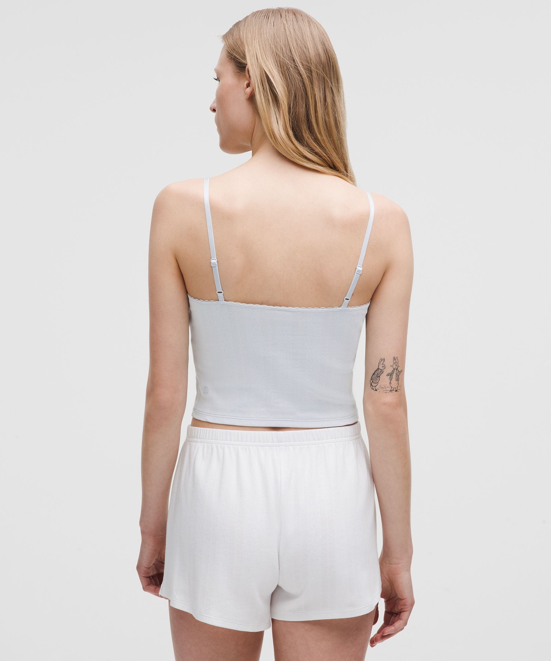 Lululemon Women's Cotton Pointelle Cropped Cami Tank Top