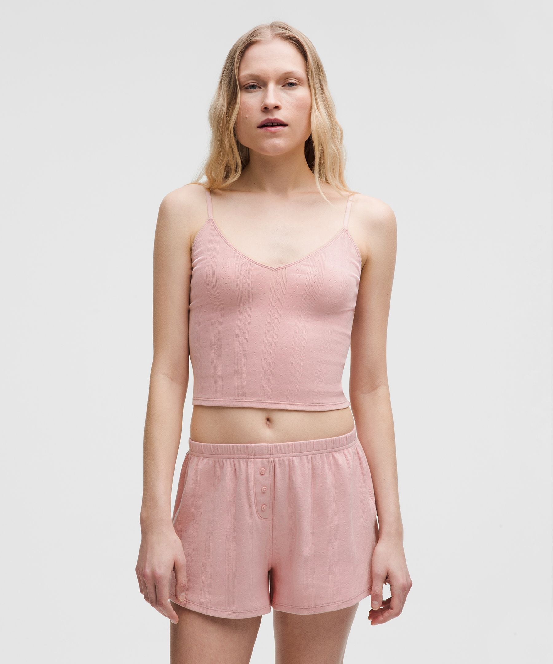 Lululemon Women's Cotton Pointelle Cropped Cami Tank Top