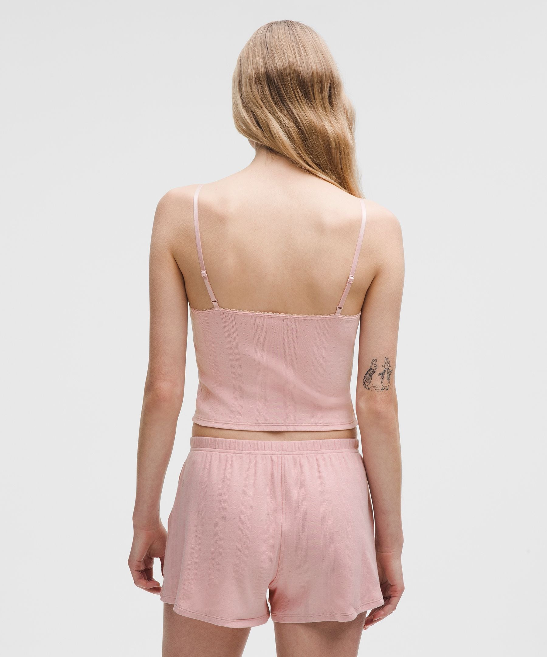 Lululemon Women's Cotton Pointelle Cropped Cami Tank Top