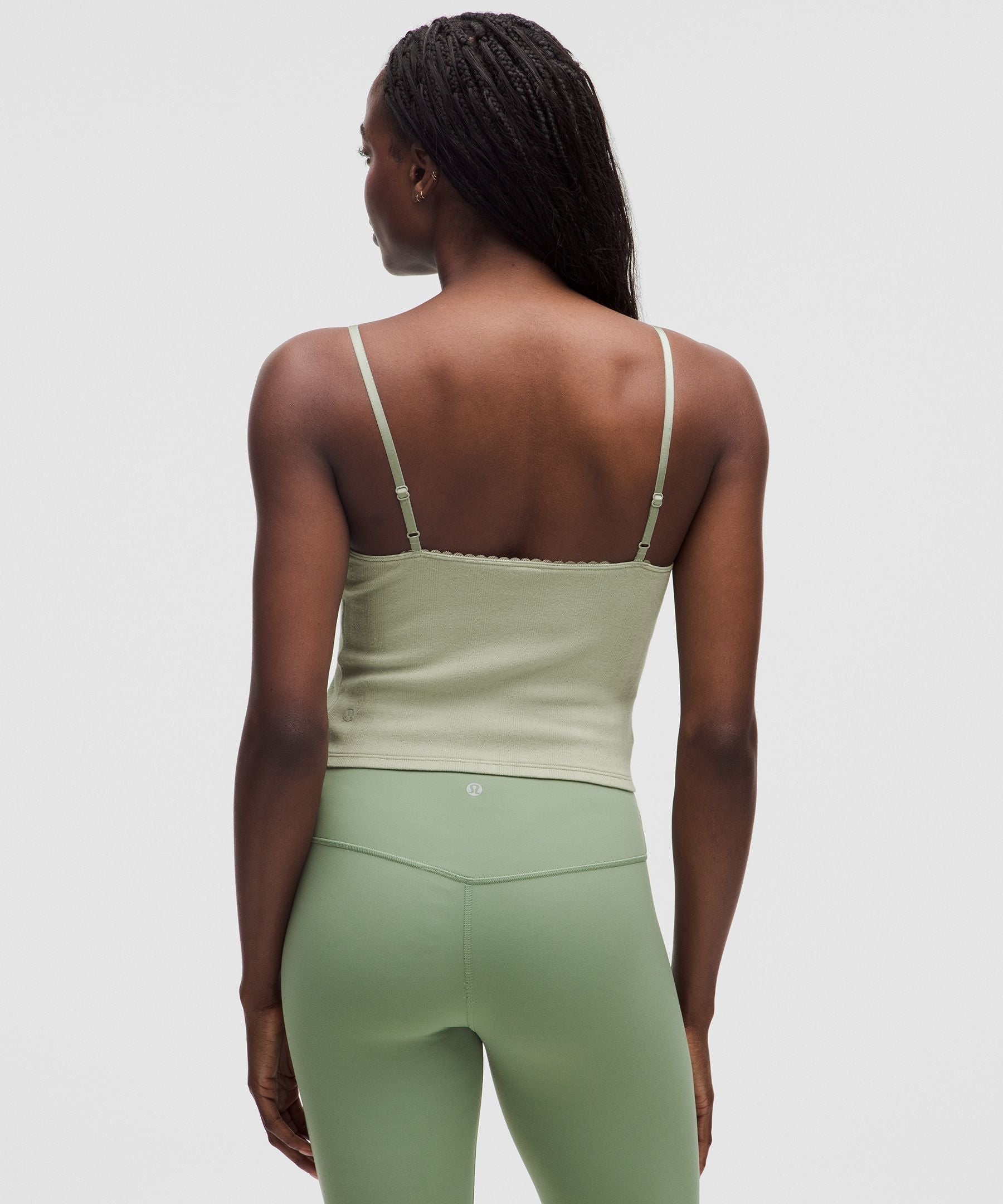 Lululemon Women's Cotton Pointelle Cropped Cami Tank Top