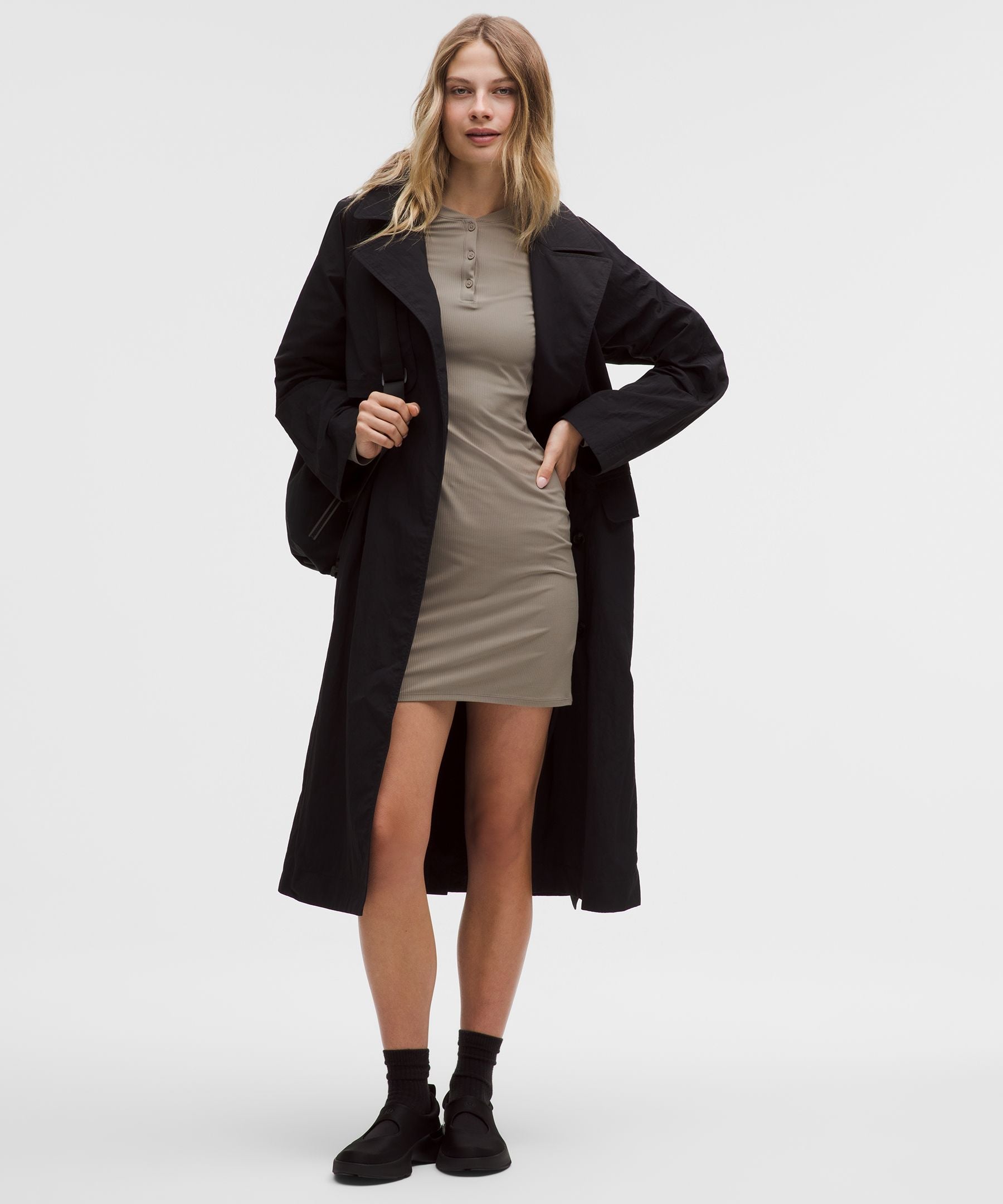 Lululemon All Aligned Ribbed Long-Sleeve Henley Dress