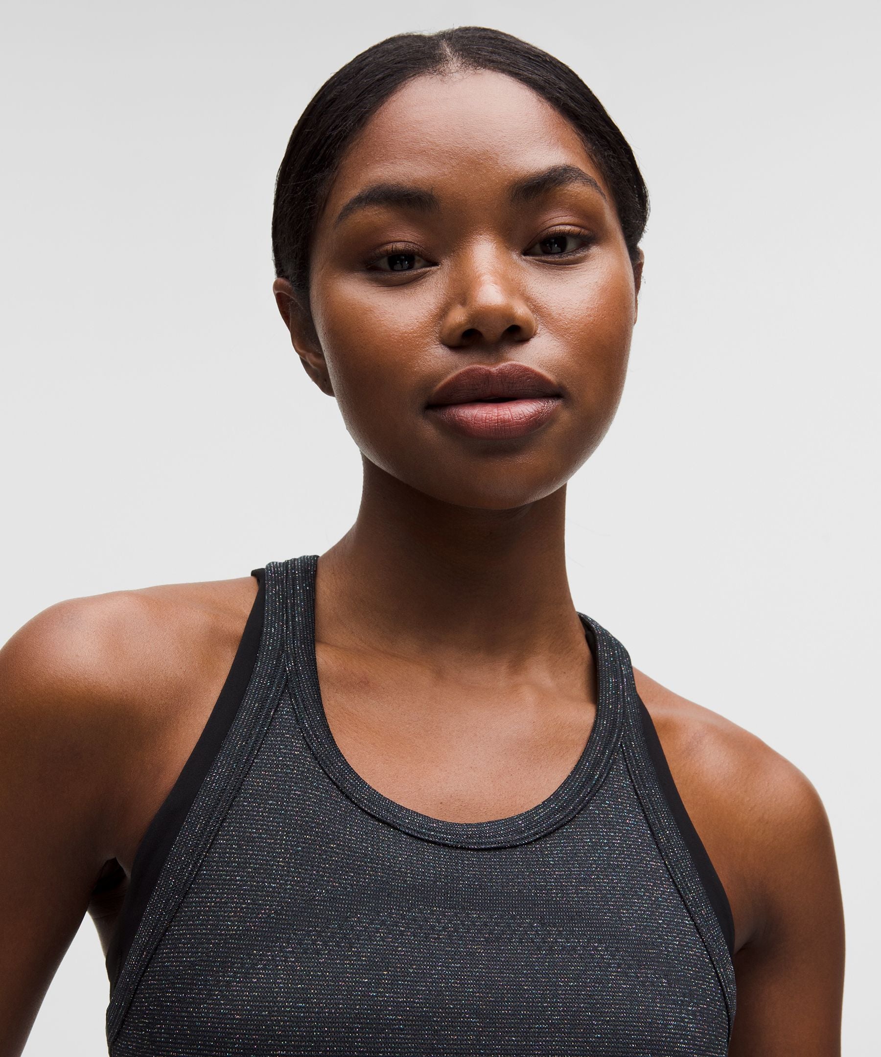 Lululemon Women's Swiftly Tech Cropped Round-Neck Racerback Tank Top 2.0 *Sparkle