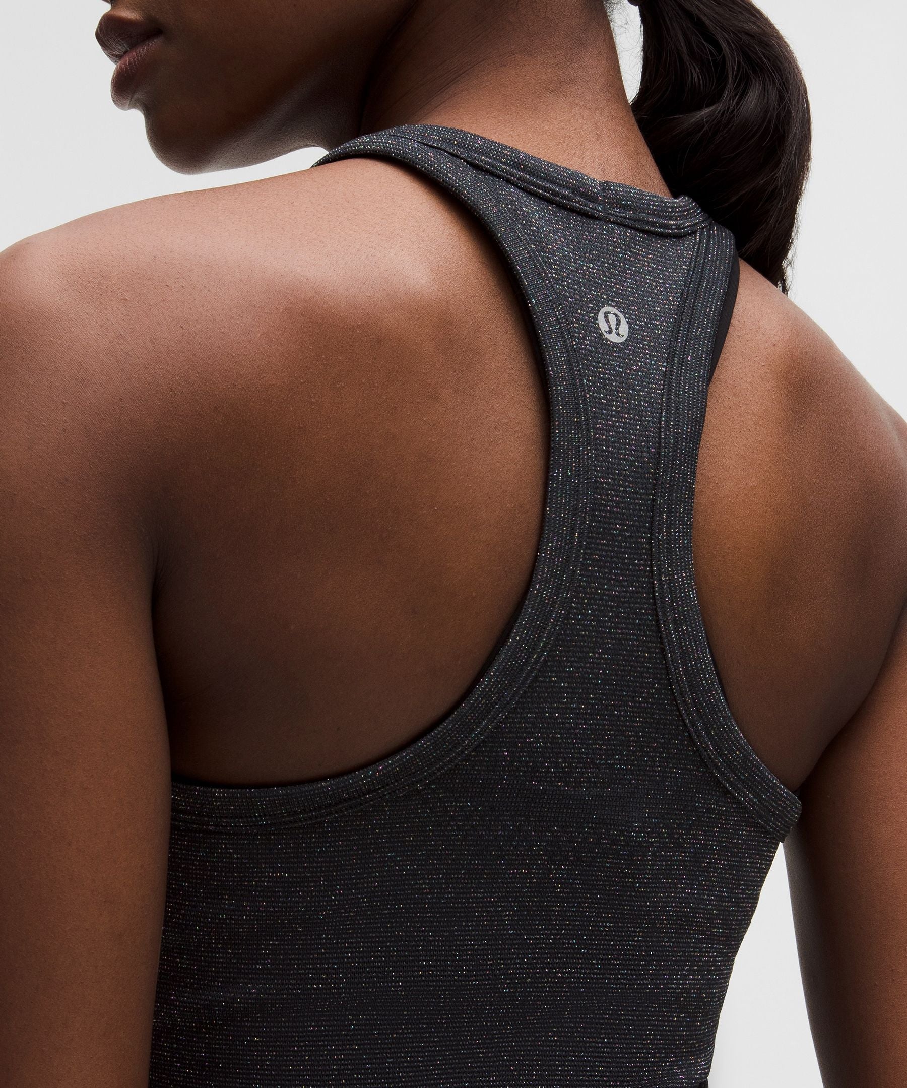 Lululemon Women's Swiftly Tech Cropped Round-Neck Racerback Tank Top 2.0 *Sparkle