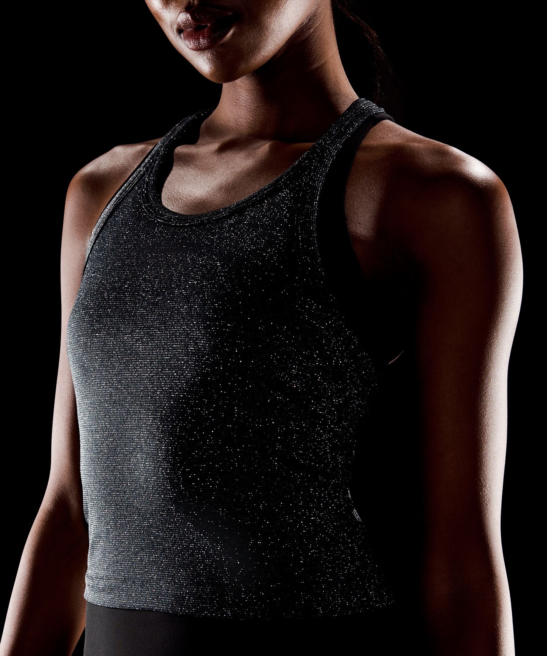 Lululemon Women's Swiftly Tech Cropped Round-Neck Racerback Tank Top 2.0 *Sparkle
