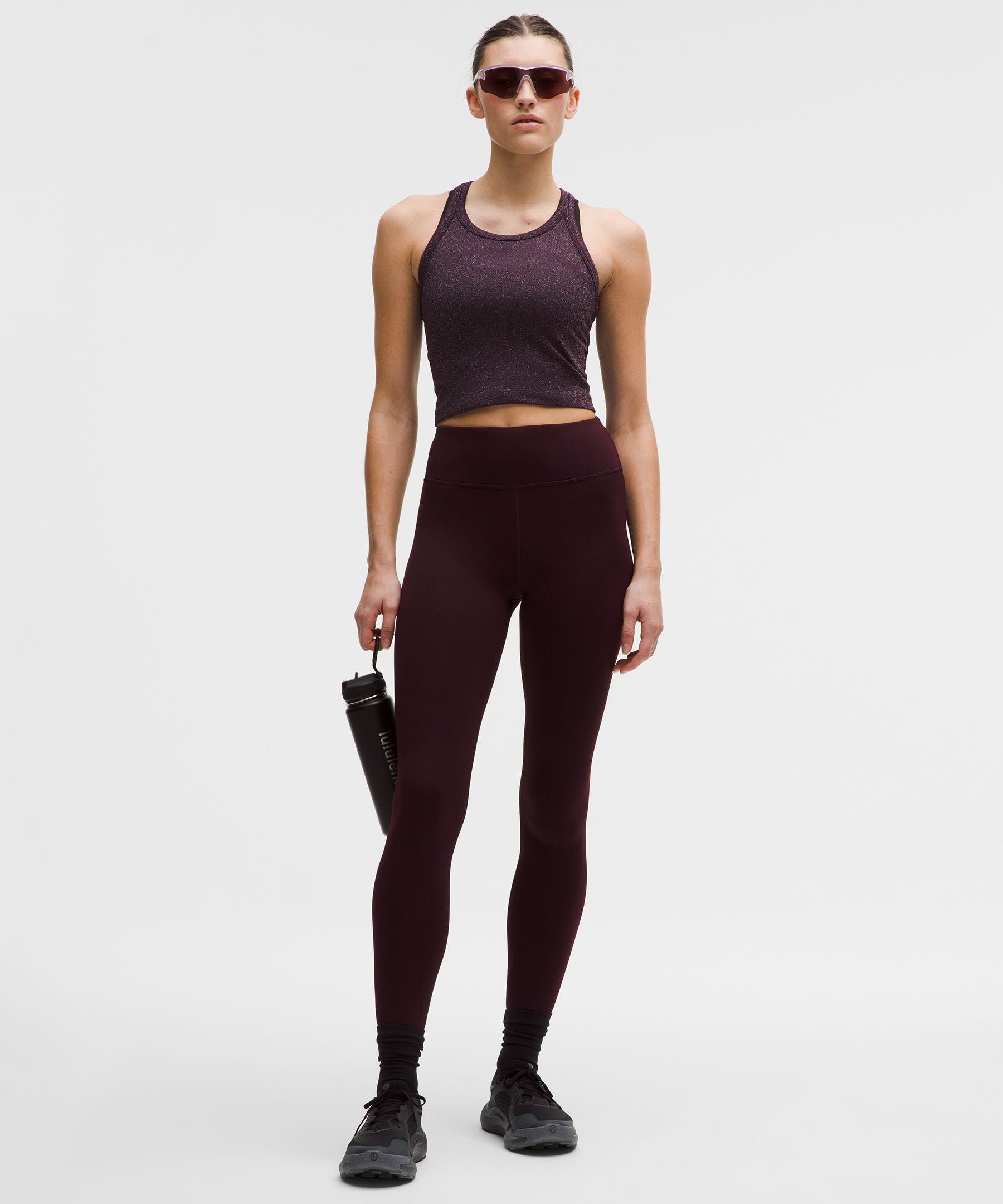 Lululemon Women's Swiftly Tech Cropped Round-Neck Racerback Tank Top 2.0 *Sparkle