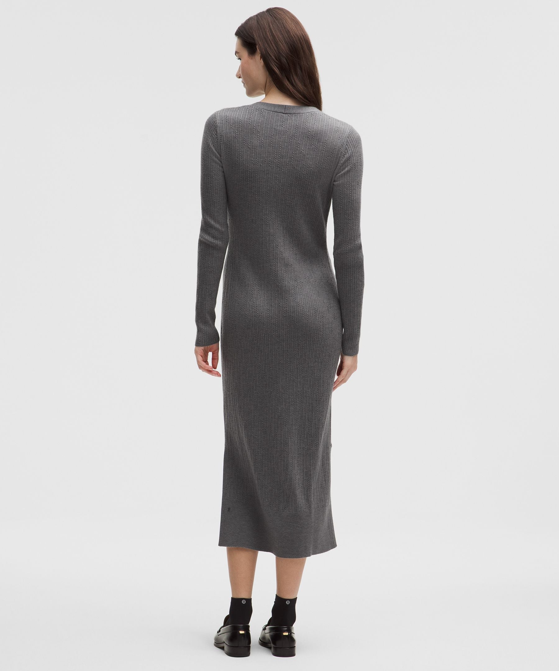 Lululemon Micro Cable Merino-Blend Buttoned Midi Dress