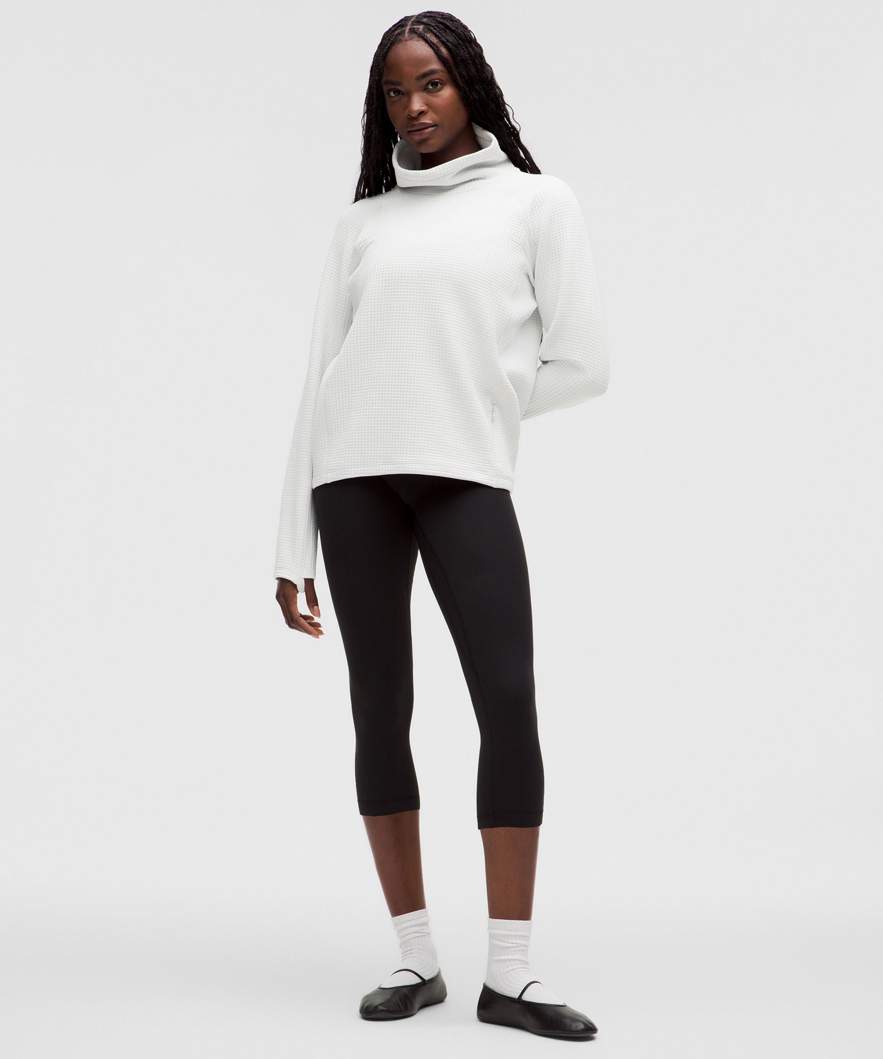 Lululemon Women's Waffle-Knit Funnel-Neck Long-Sleeve Shirt