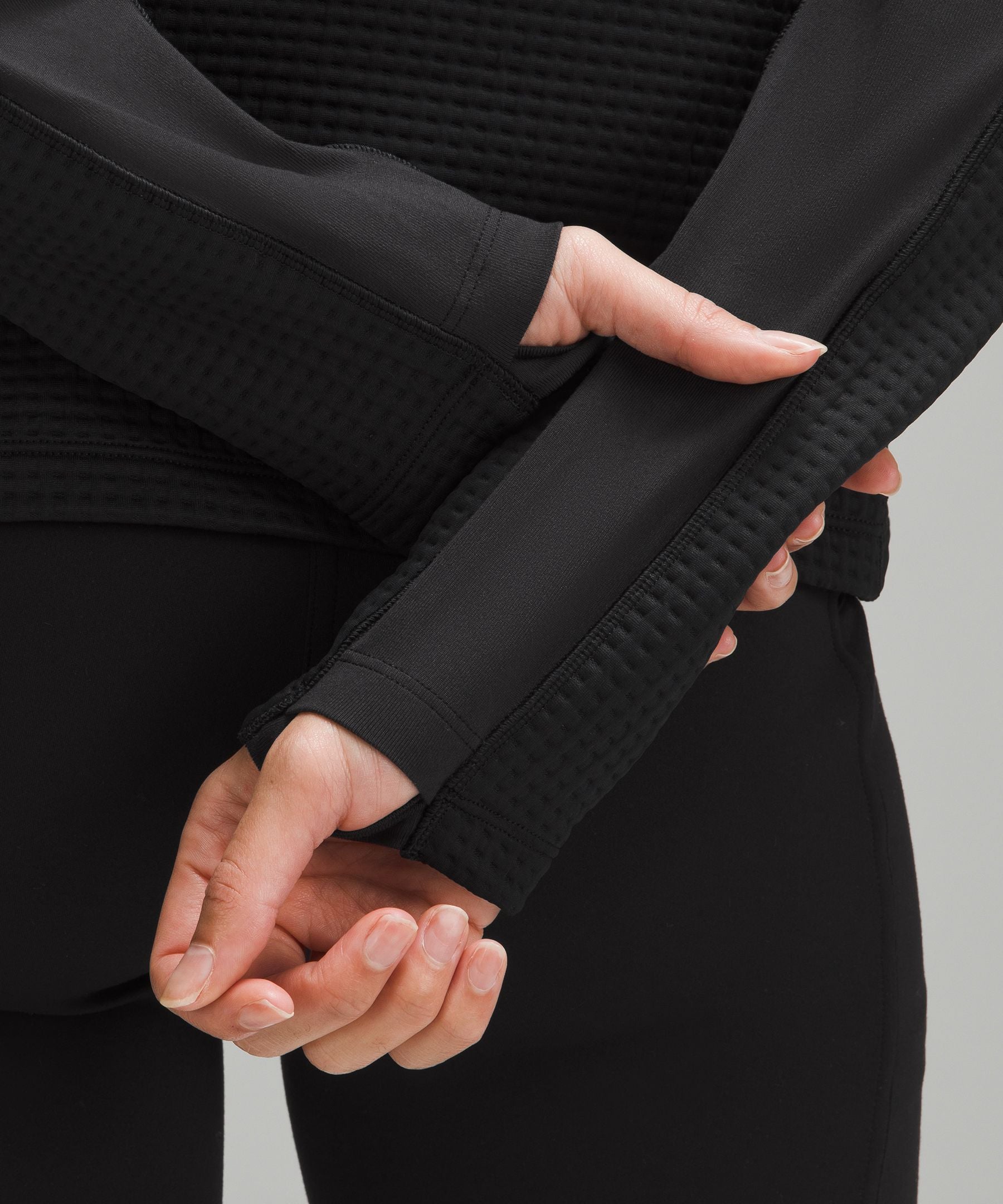 Lululemon Waffle-Knit Half-Zip Long-Sleeve Shirt