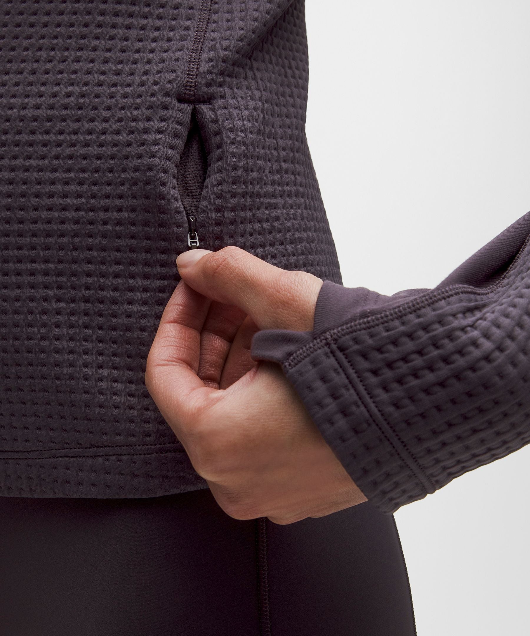 Lululemon Women's Waffle-Knit Half-Zip Long-Sleeve Shirt