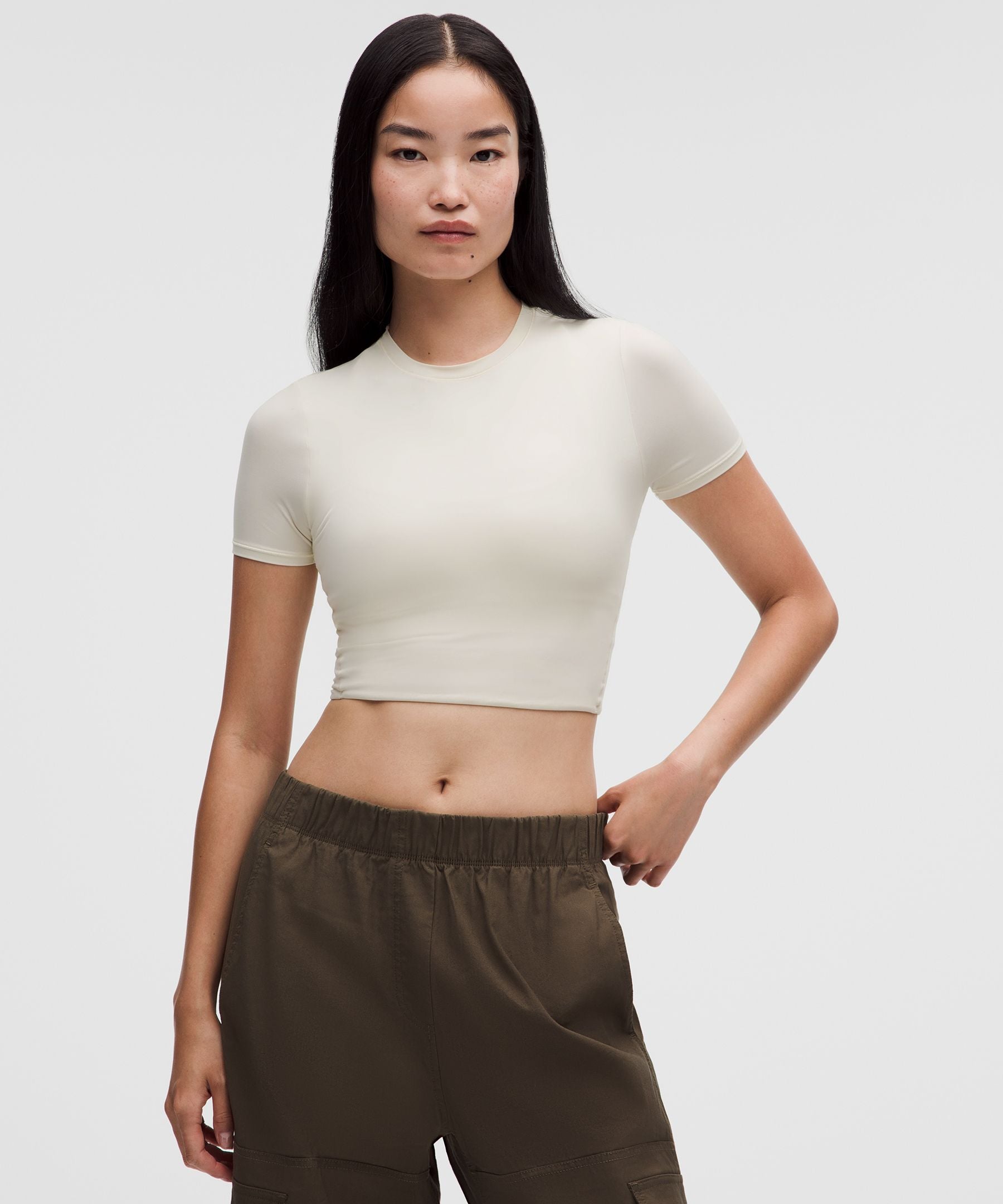 Lululemon Women's Wundermost Ultra-Soft Nulu Crewneck Cropped T-Shirt