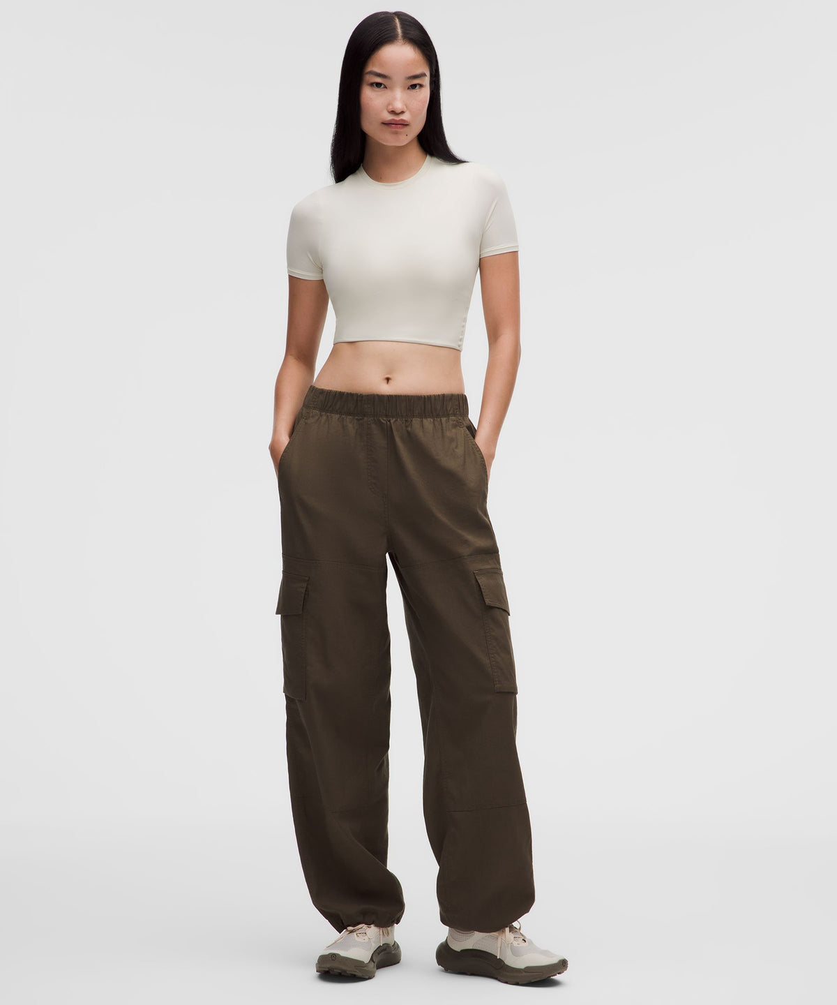 Lululemon Women's Wundermost Ultra-Soft Nulu Crewneck Cropped T-Shirt