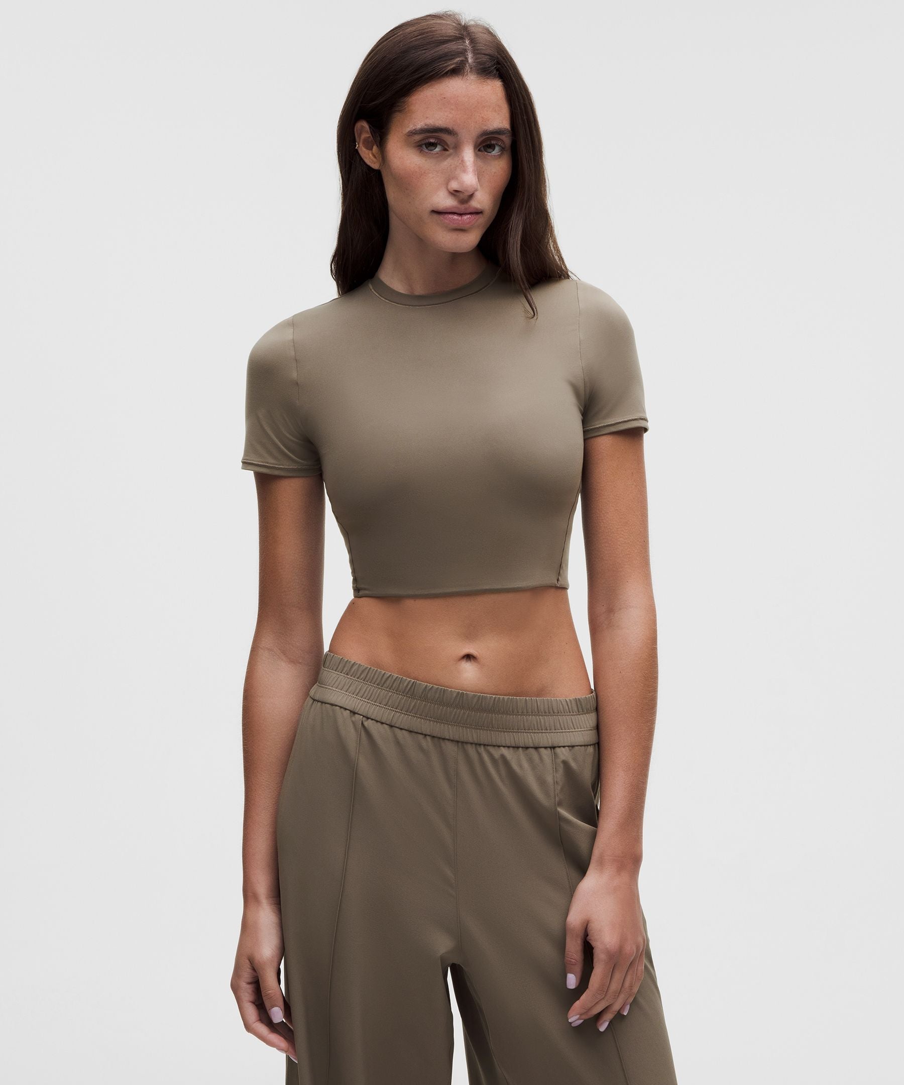 Lululemon Women's Wundermost Ultra-Soft Nulu Crewneck Cropped T-Shirt