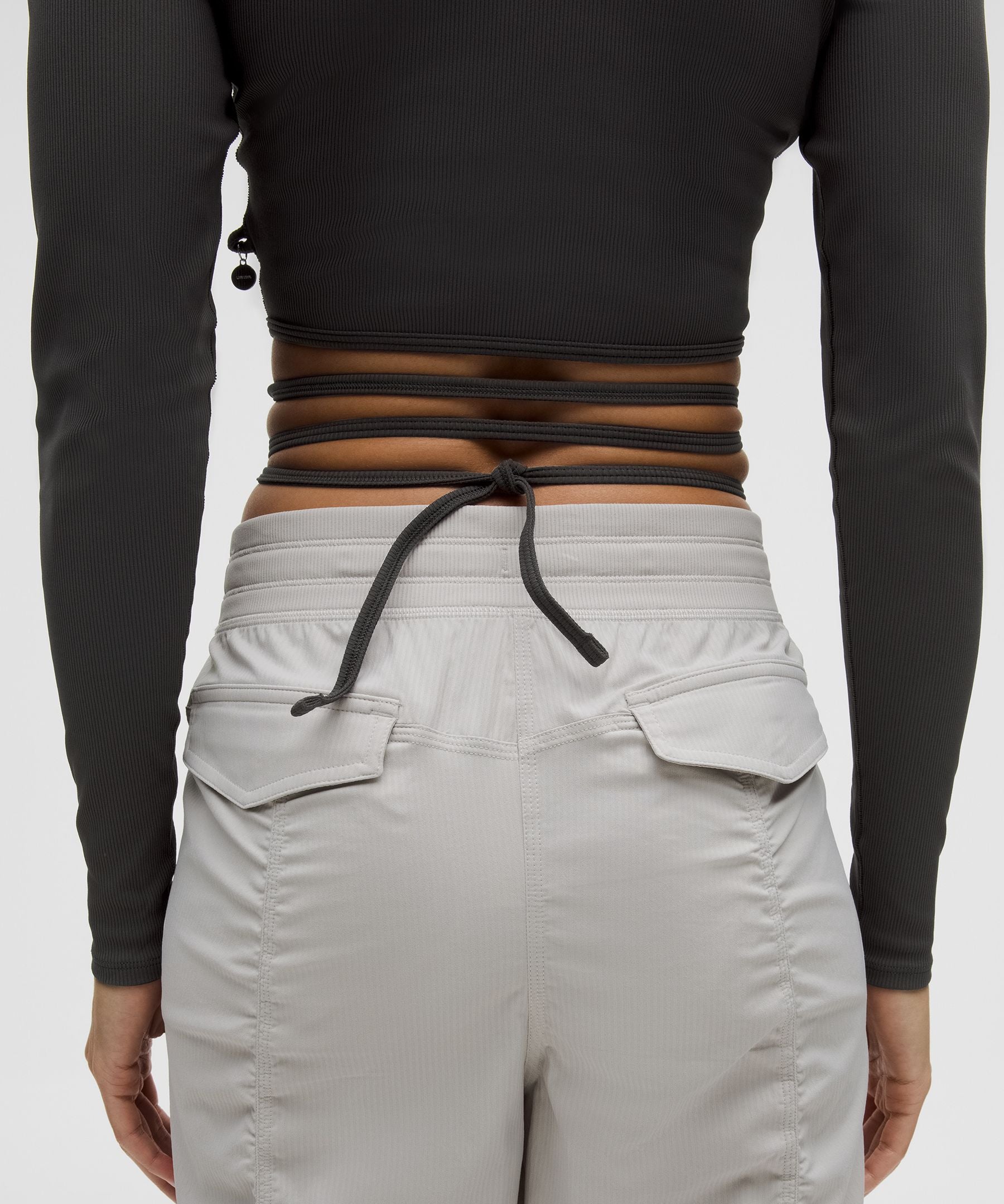 Lululemon Women's Logo Charm Ribbed Waist-Tie Long-Sleeve Shirt