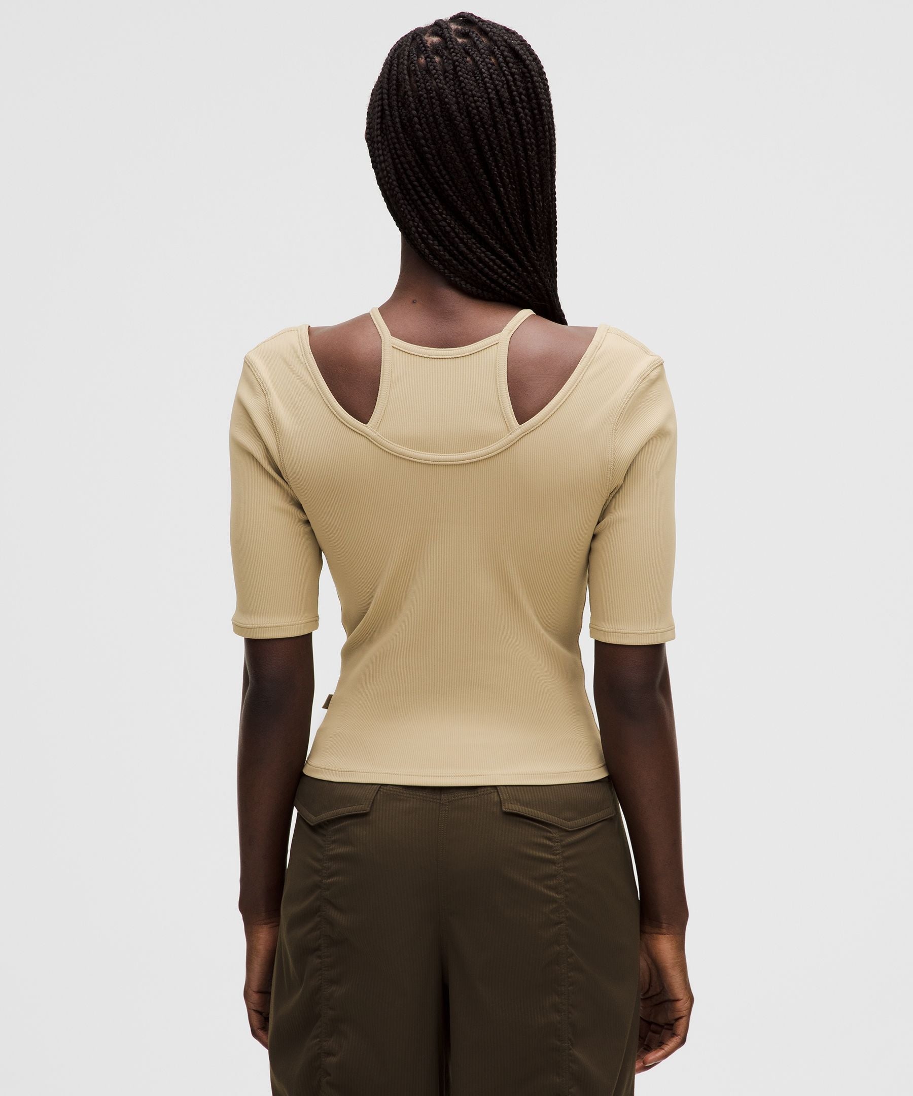 Lululemon Women's Layered-Look Ribbed Short-Sleeve Shirt