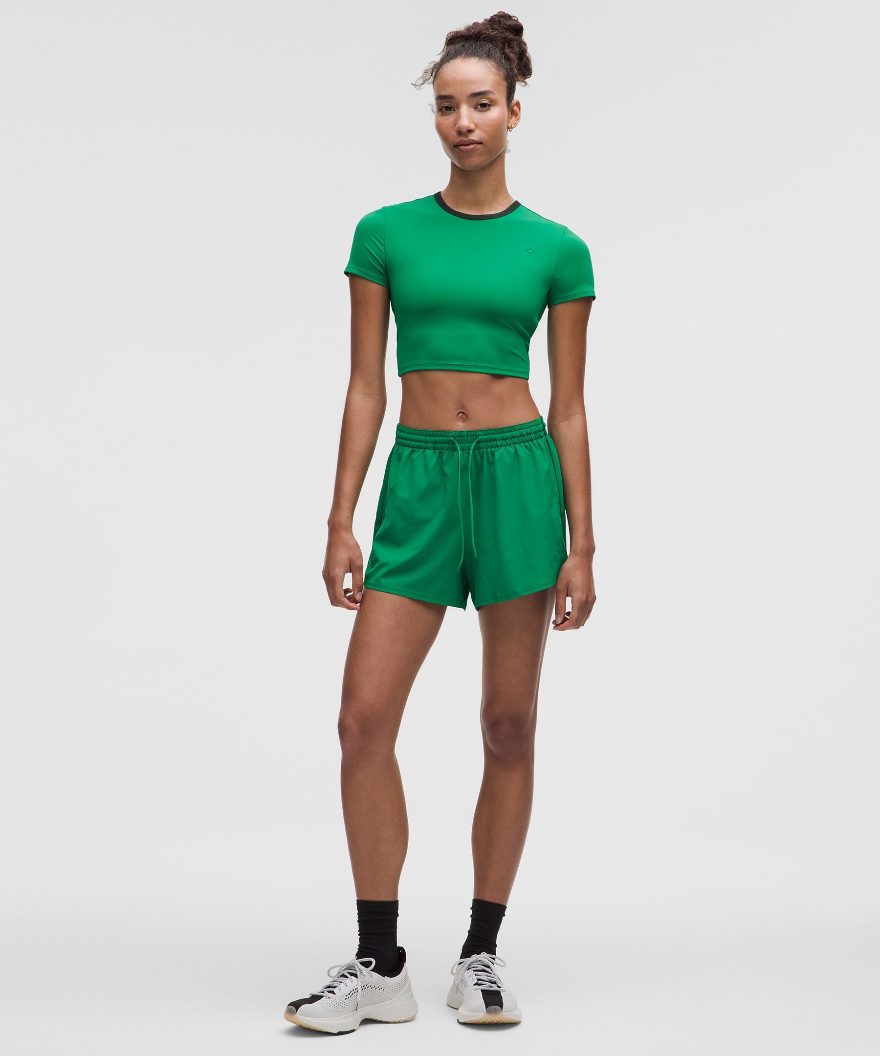 Lululemon Women's Tight-Fit Cropped Shelf-Bra T-Shirt *Light Support, B/C Cup