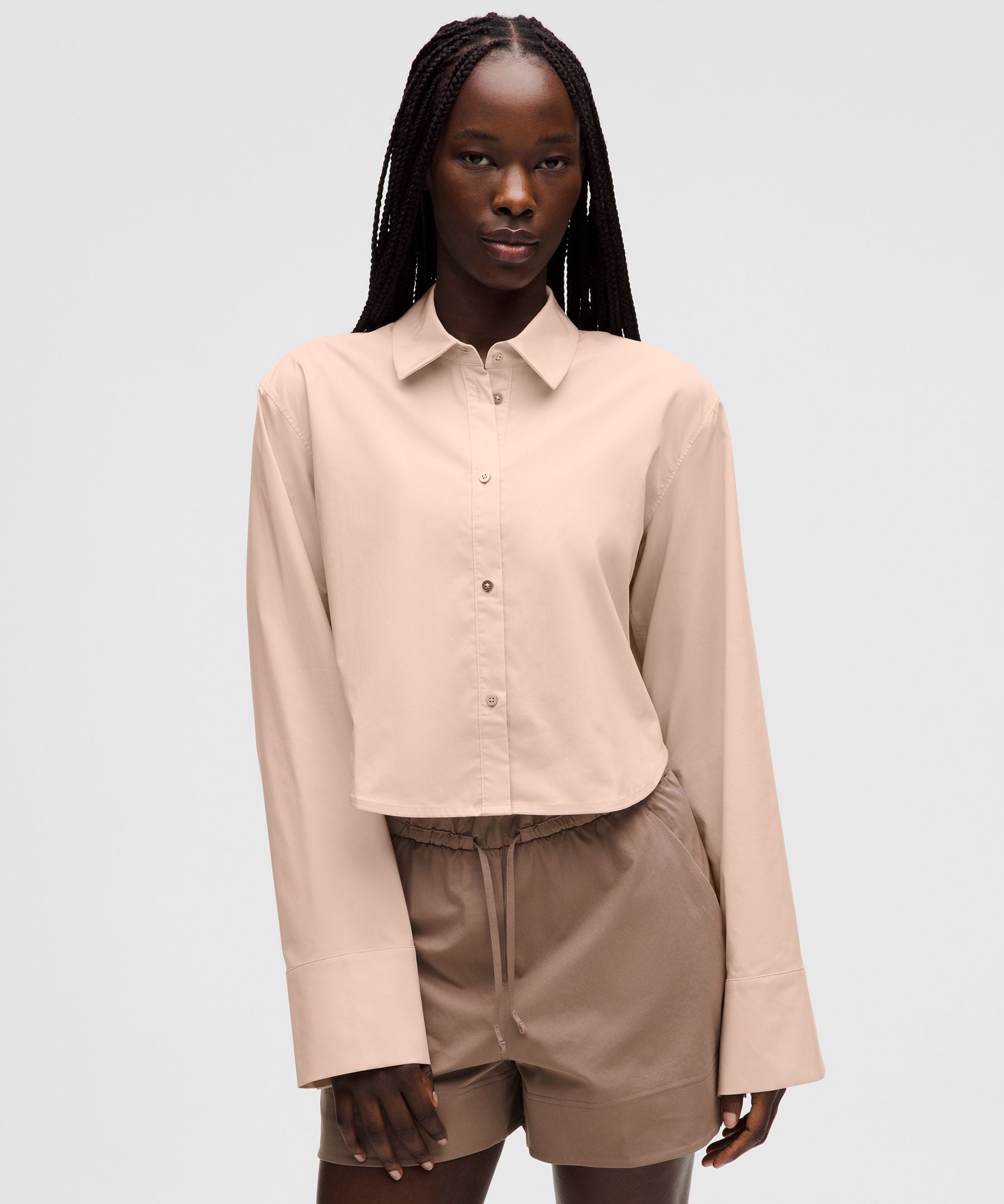 Lululemon Women's Cropped Poplin Button-Up Top