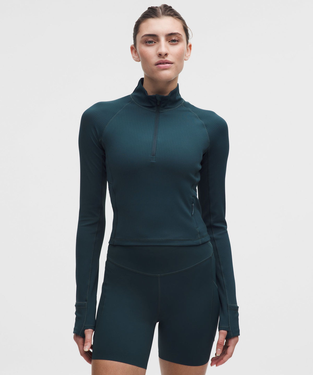 Lululemon Women's It's Rulu Ribbed Cropped Half Zip *Updated