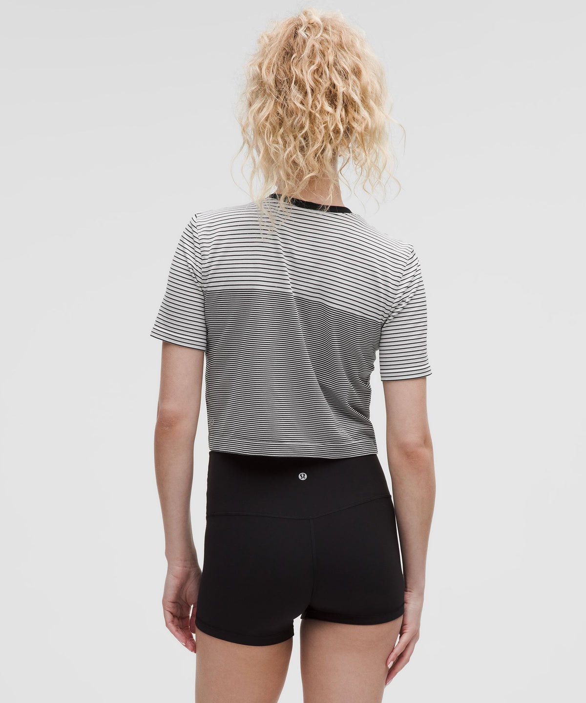 Lululemon Women's Seamless Classic-Fit Mariner Stripe Cropped T-Shirt