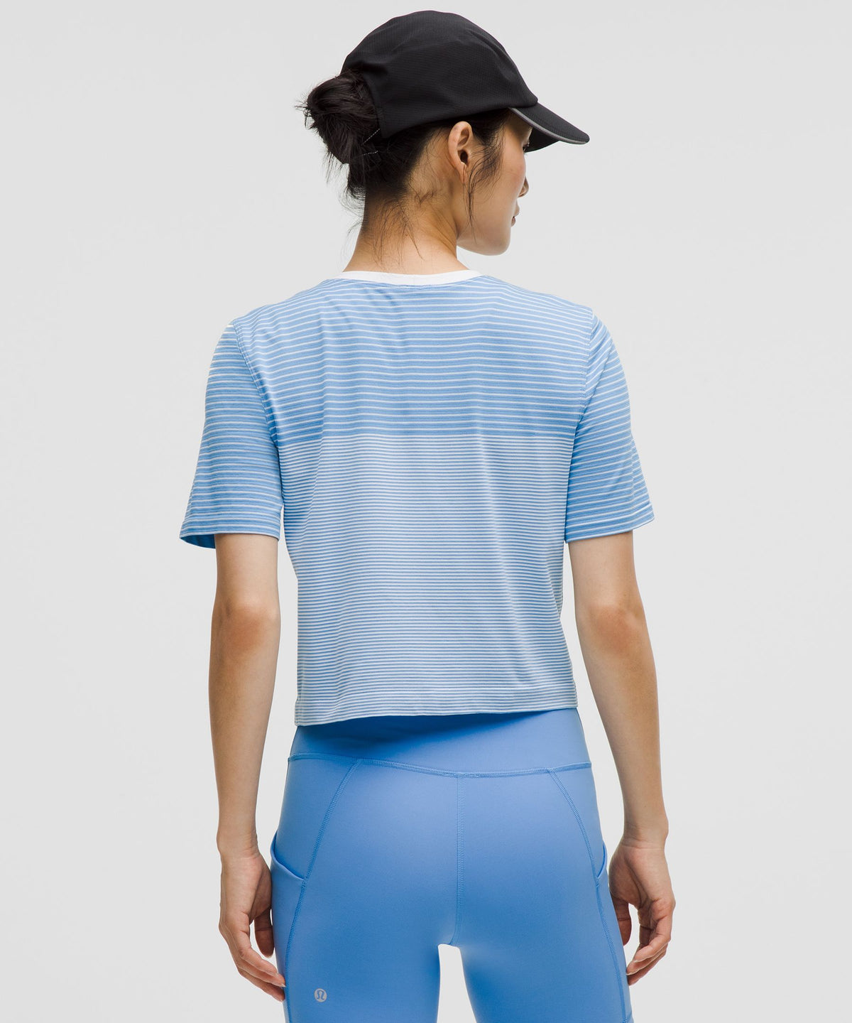 Lululemon Women's Seamless Classic-Fit Mariner Stripe Cropped T-Shirt