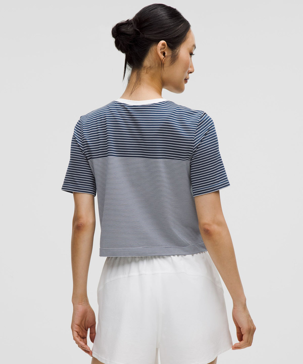Lululemon Women's Seamless Classic-Fit Mariner Stripe Cropped T-Shirt