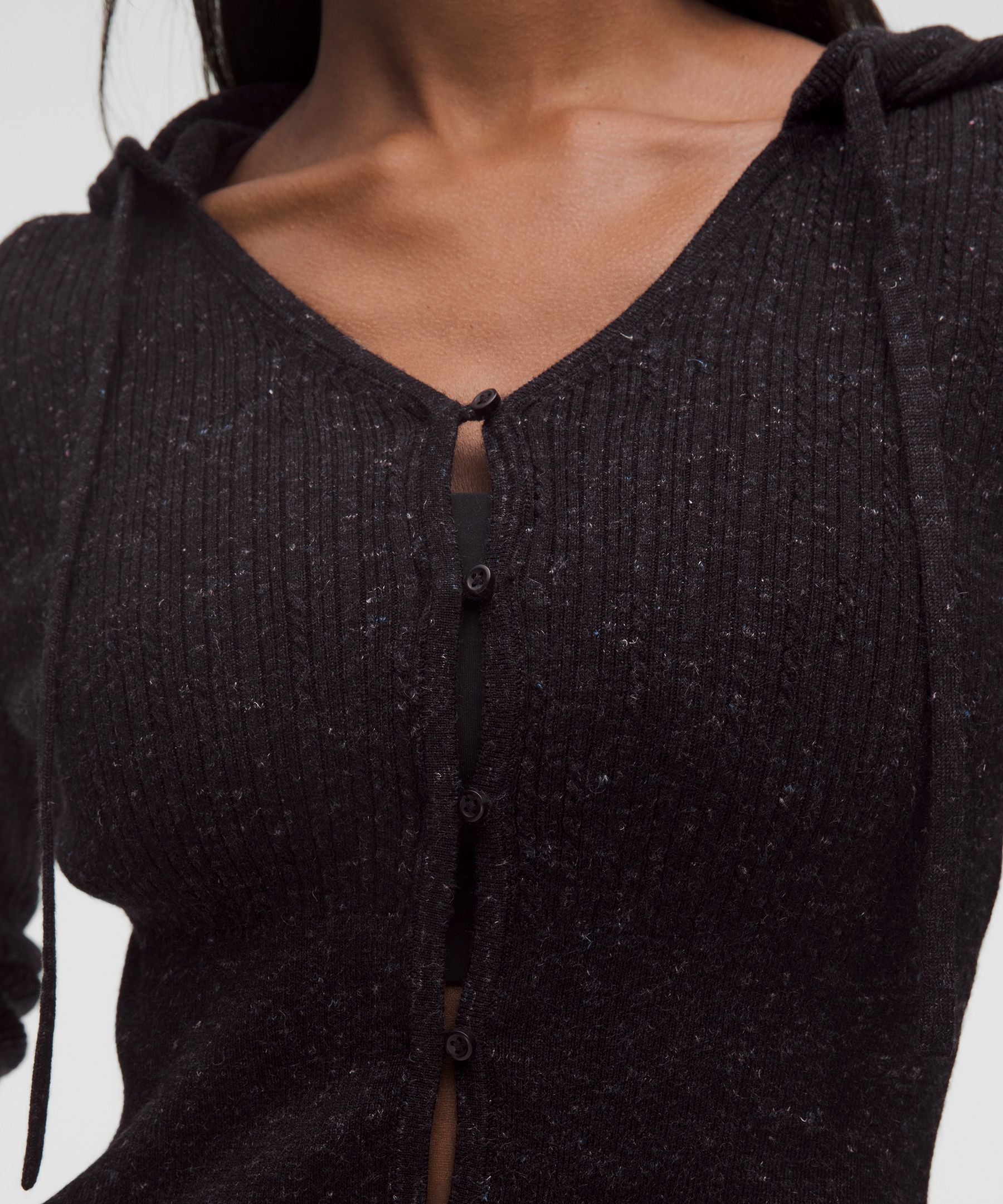 Lululemon Micro Cable Merino Wool Hooded Cardigan