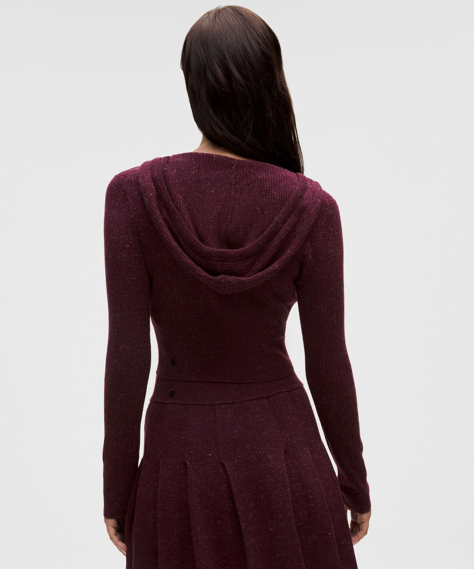Lululemon Micro Cable Merino Wool Hooded Cardigan