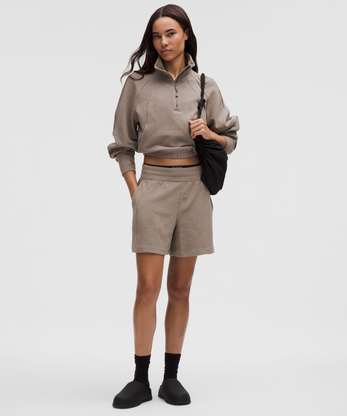 Lululemon Scuba Cropped Funnel-Neck Half Zip *Waffle