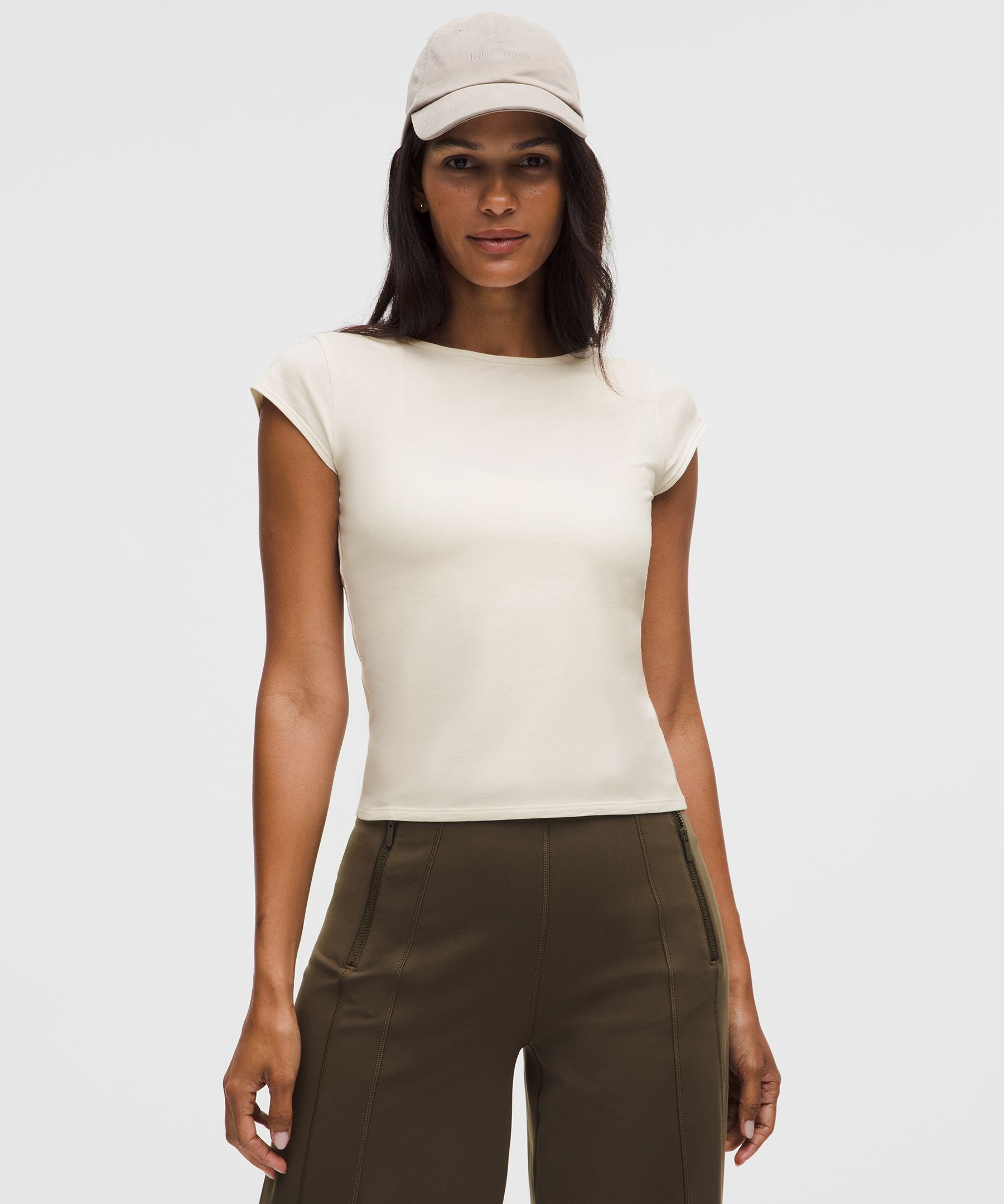 Lululemon Women's Organic Cotton Open-Back T-Shirt *Charm
