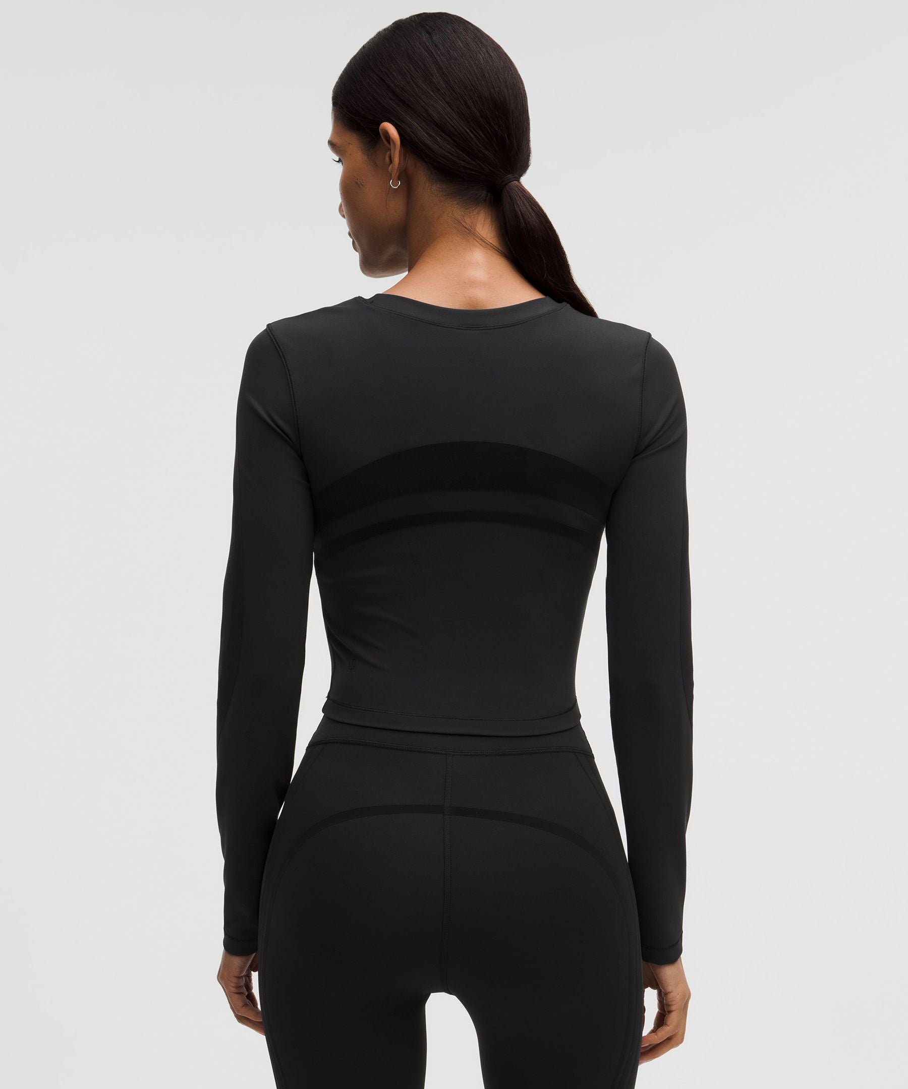 Lululemon Women's Wunder Train Cropped Long-Sleeve Shirt *Flocked