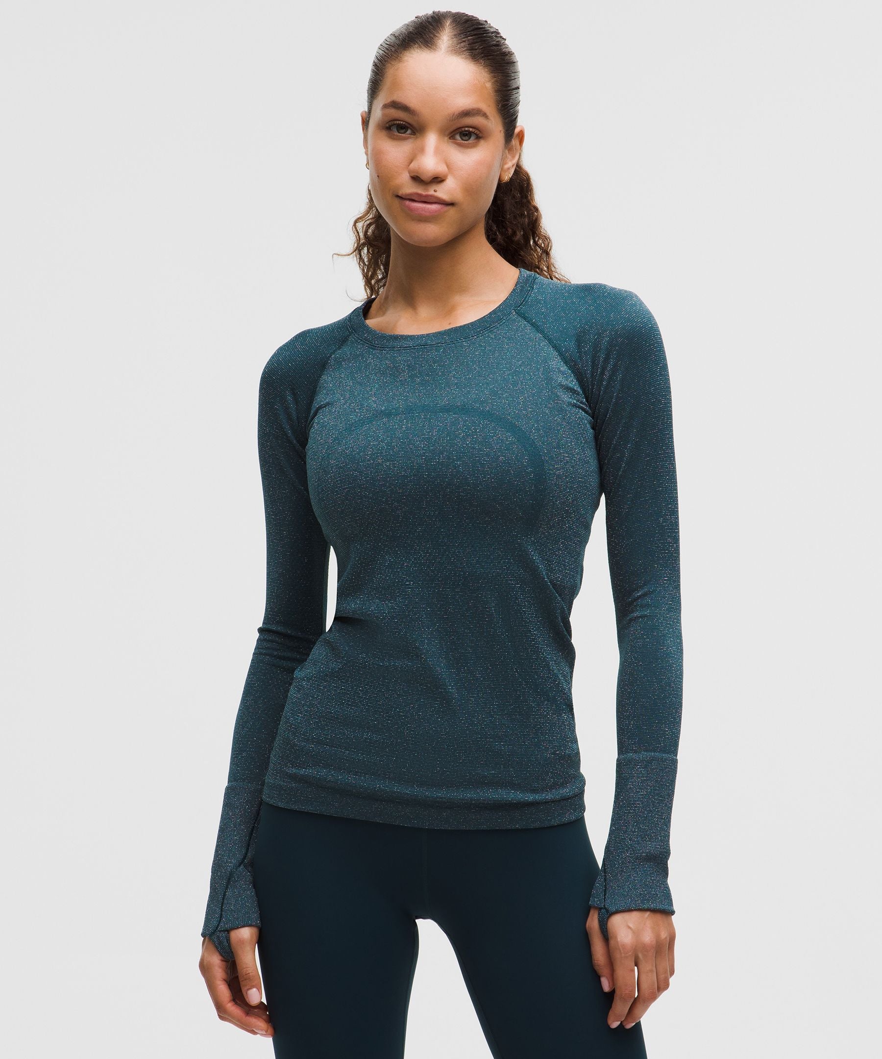 Lululemon Women's Swiftly Tech Long-Sleeve Shirt 2.0 Hip Length *Sparkle