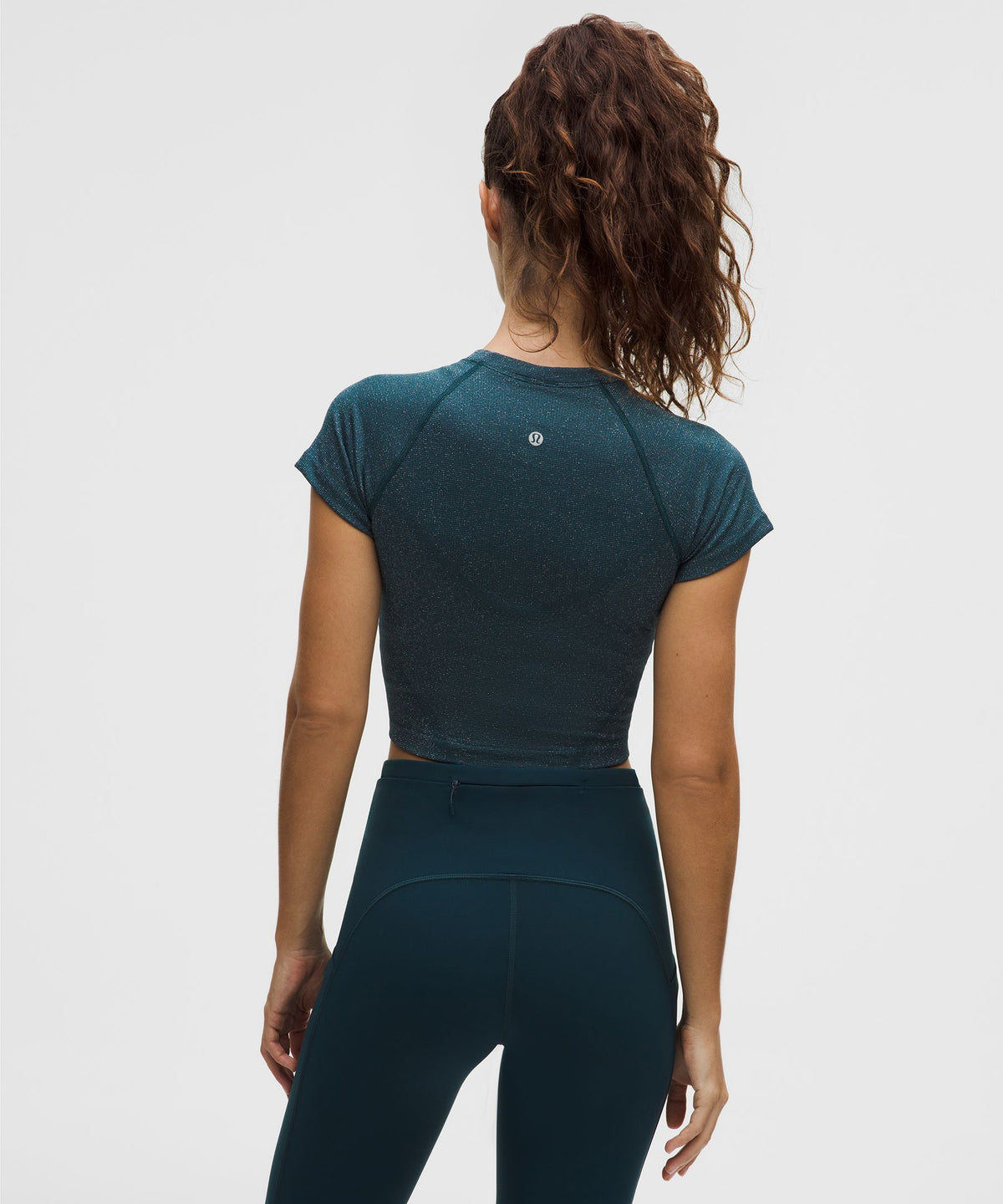 Lululemon Women's Swiftly Tech Cropped Short-Sleeve Shirt 2.0 *Sparkle