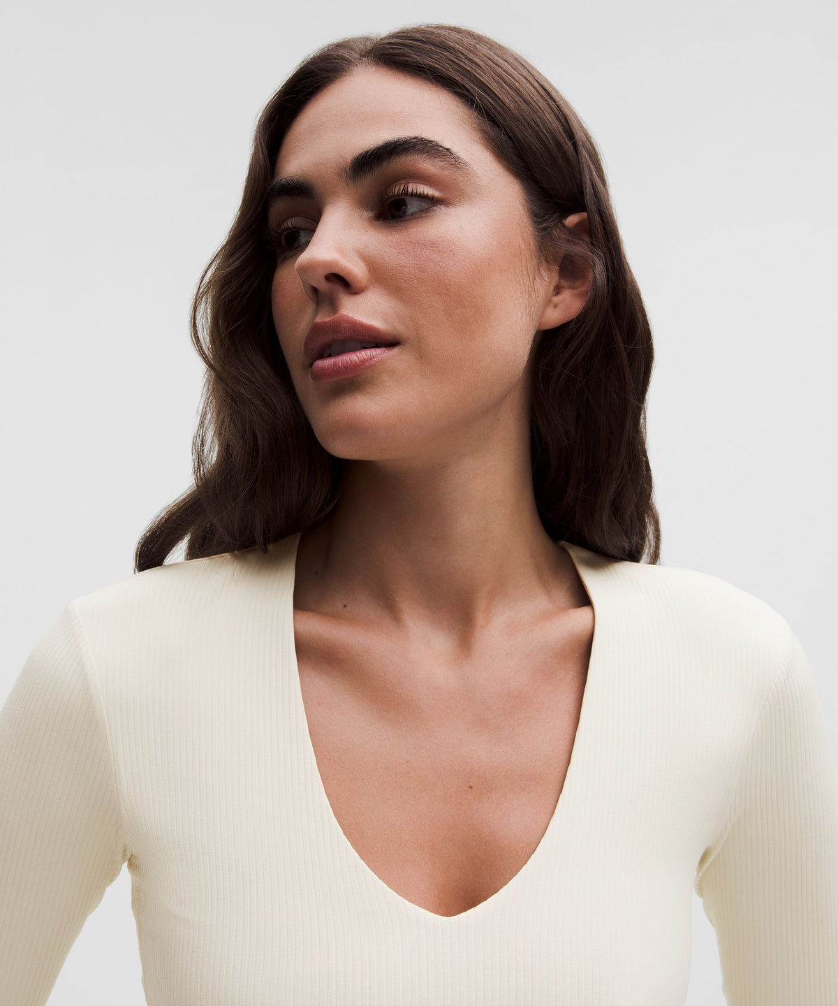 Lululemon Women's All It Takes Ribbed Nulu V-Neck Long-Sleeve Shirt *B-D Cups
