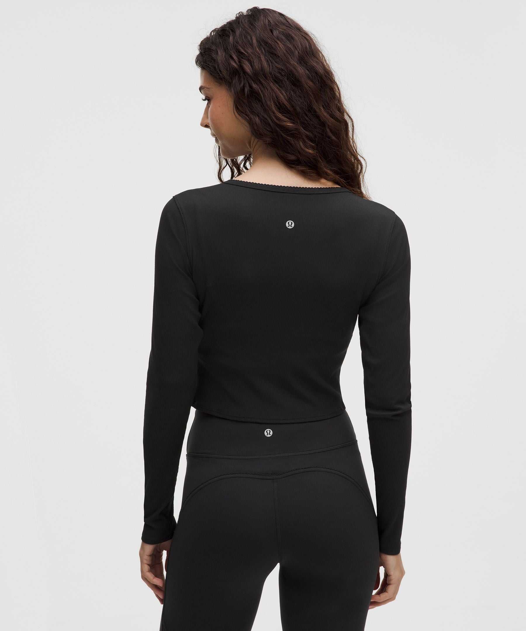 Lululemon Women's Nulu Ribbed Wrap-Front Long-Sleeve Shirt *Heart