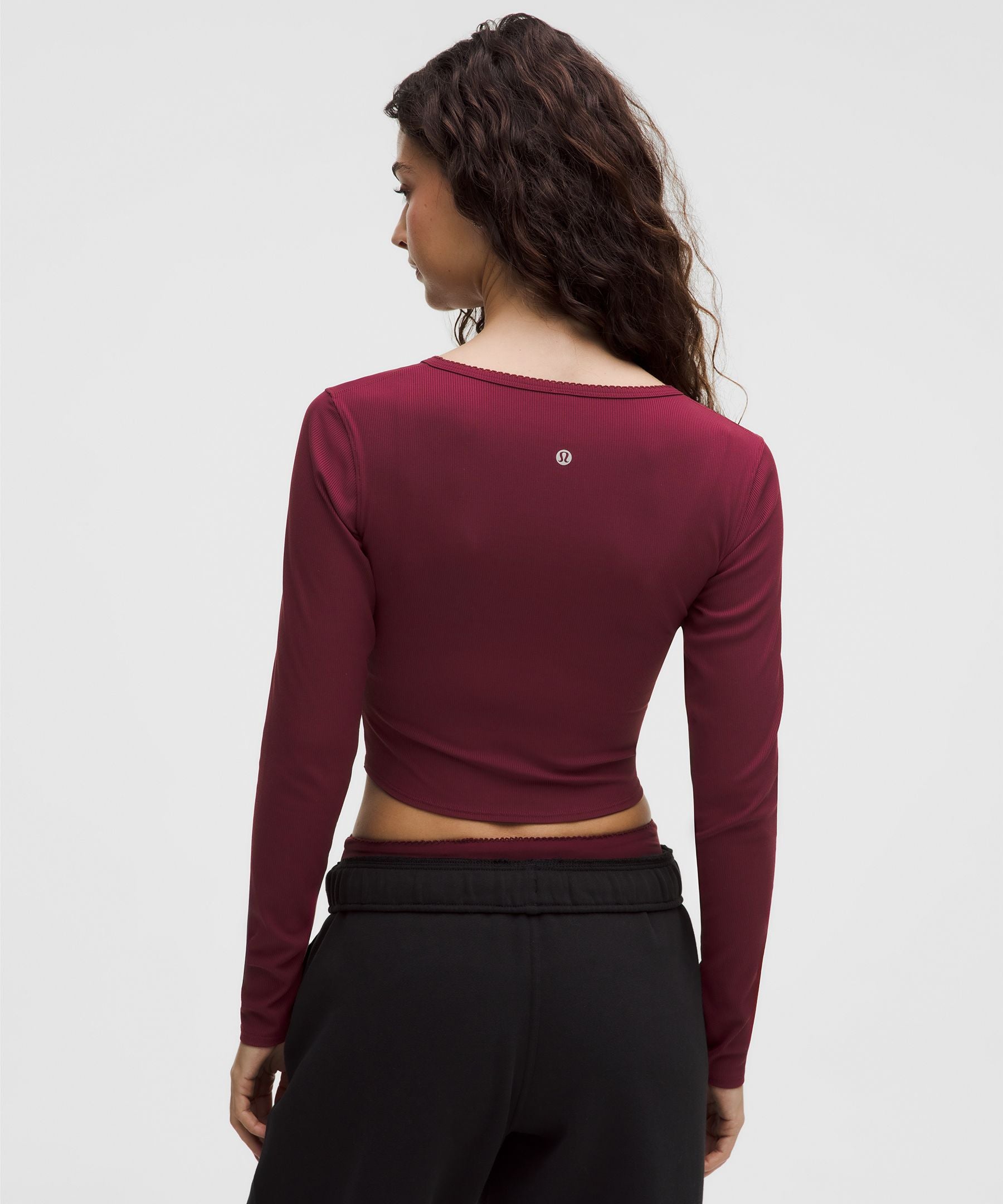 Lululemon Women's Nulu Ribbed Wrap-Front Long-Sleeve Shirt *Heart