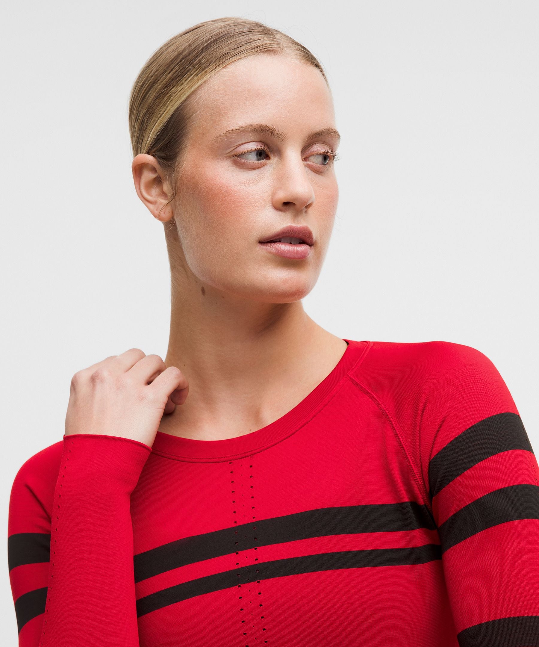Lululemon Women's Swiftly Tech Long-Sleeve Shirt 2.0 Waist Length *Stripe
